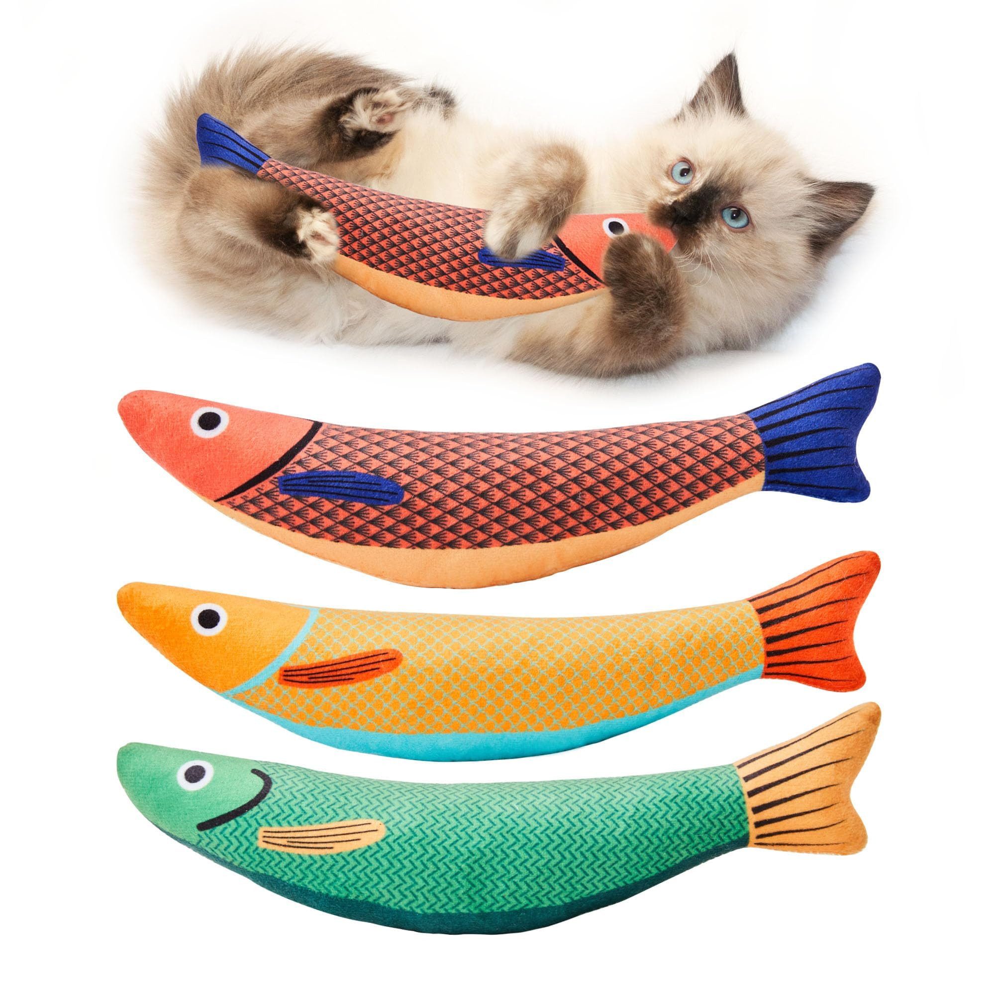 Silberstern Tierquietschie Katzenspielzeug im 3er-Pack, Katzenminze-Spielzeug mit Knistergeräusch, Dreierpack zur Stärkung der Bindung zu Ihrem Haustier (3-tlg) Weich, langlebig, interaktiv, geeignet für Kätzchenübungen