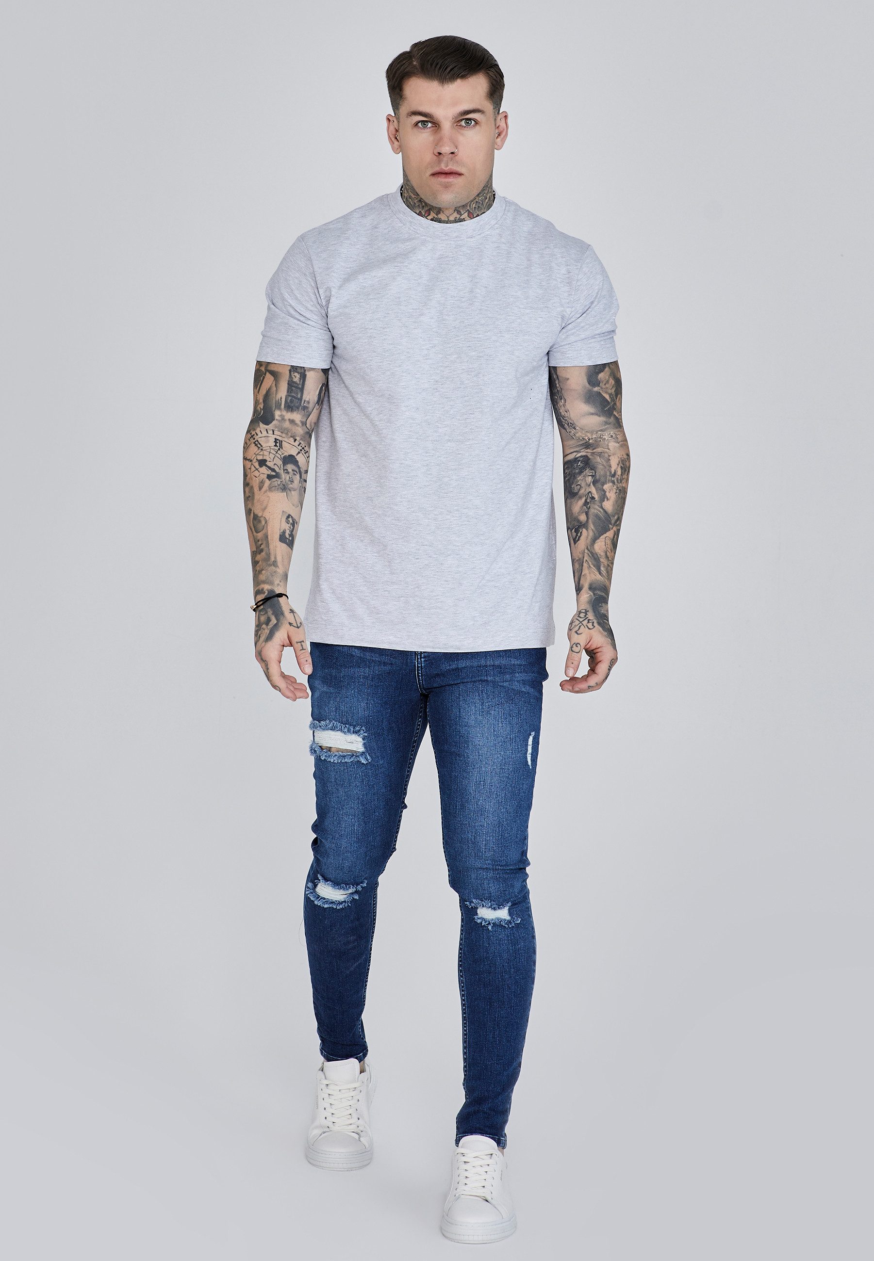 Siksilk Skinny-fit-Jeans SikSilk Herren Blaue Distressed Skinny Jeans günstig online kaufen