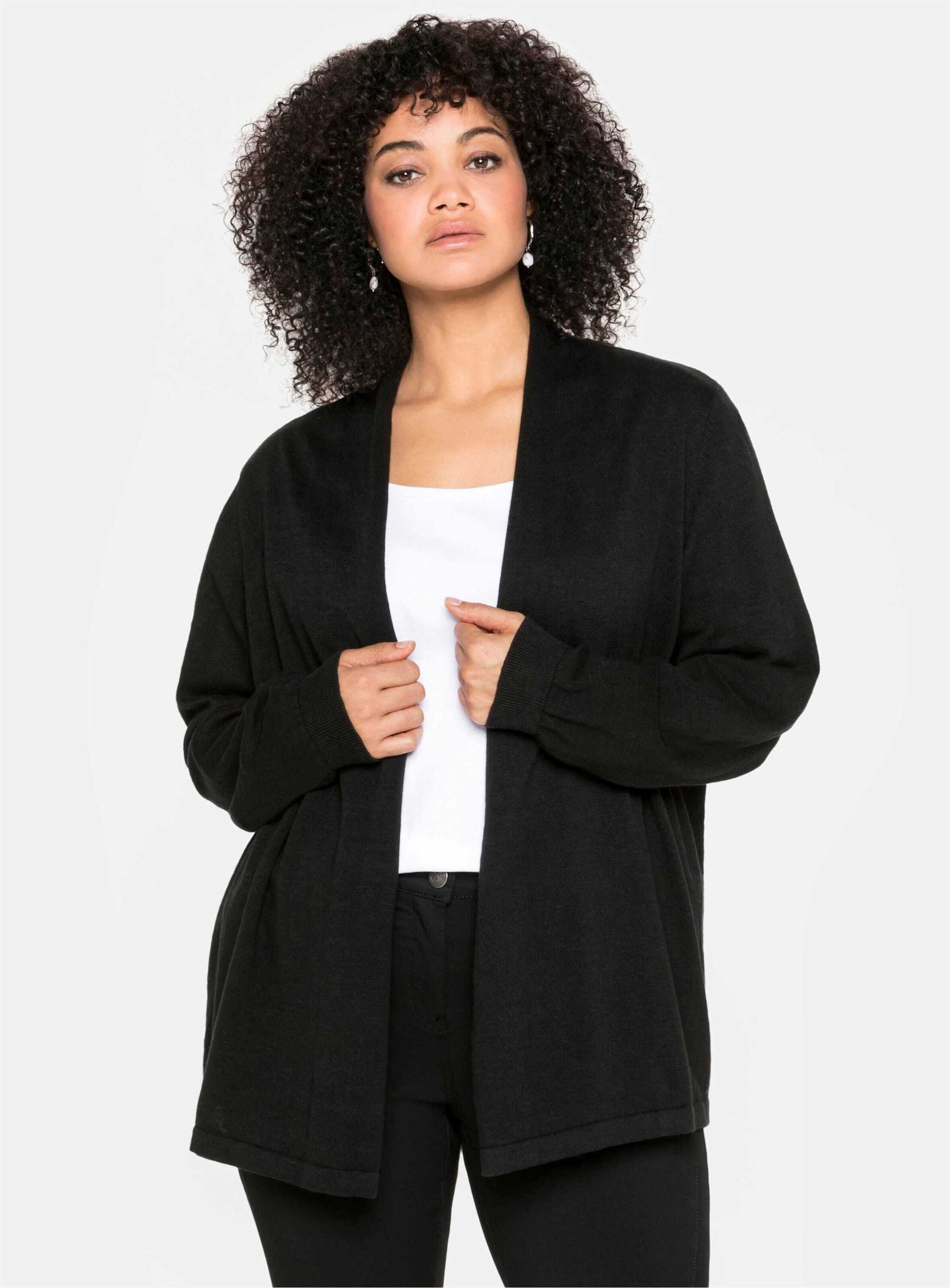 Sheego Strickjacke Strickjacke Langarm mit Schalkragen günstig online kaufen