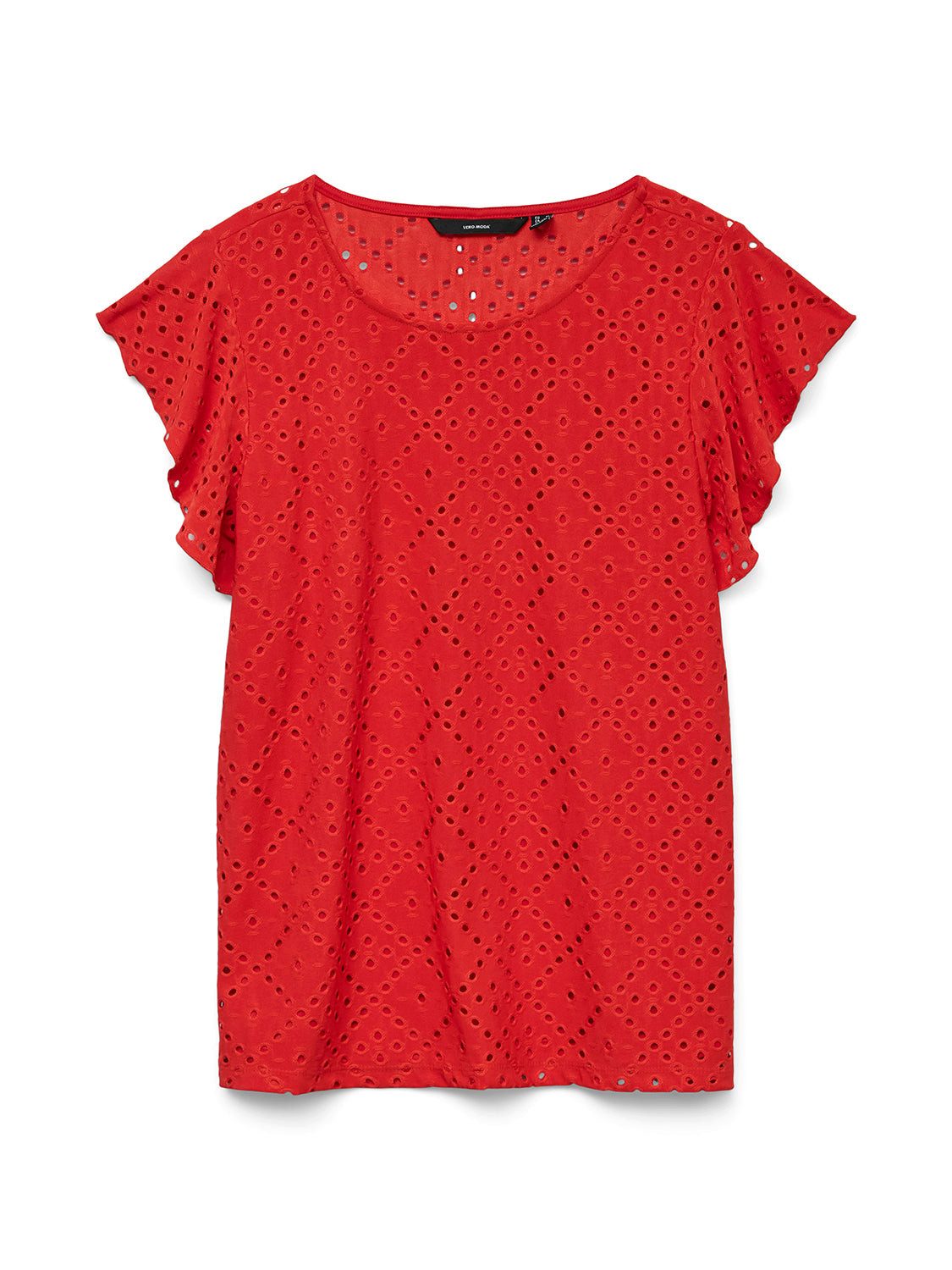 Vero Moda Blusenshirt Atmungsaktive Struktur mit Lasercuts, Kurzarm VMTASSA günstig online kaufen