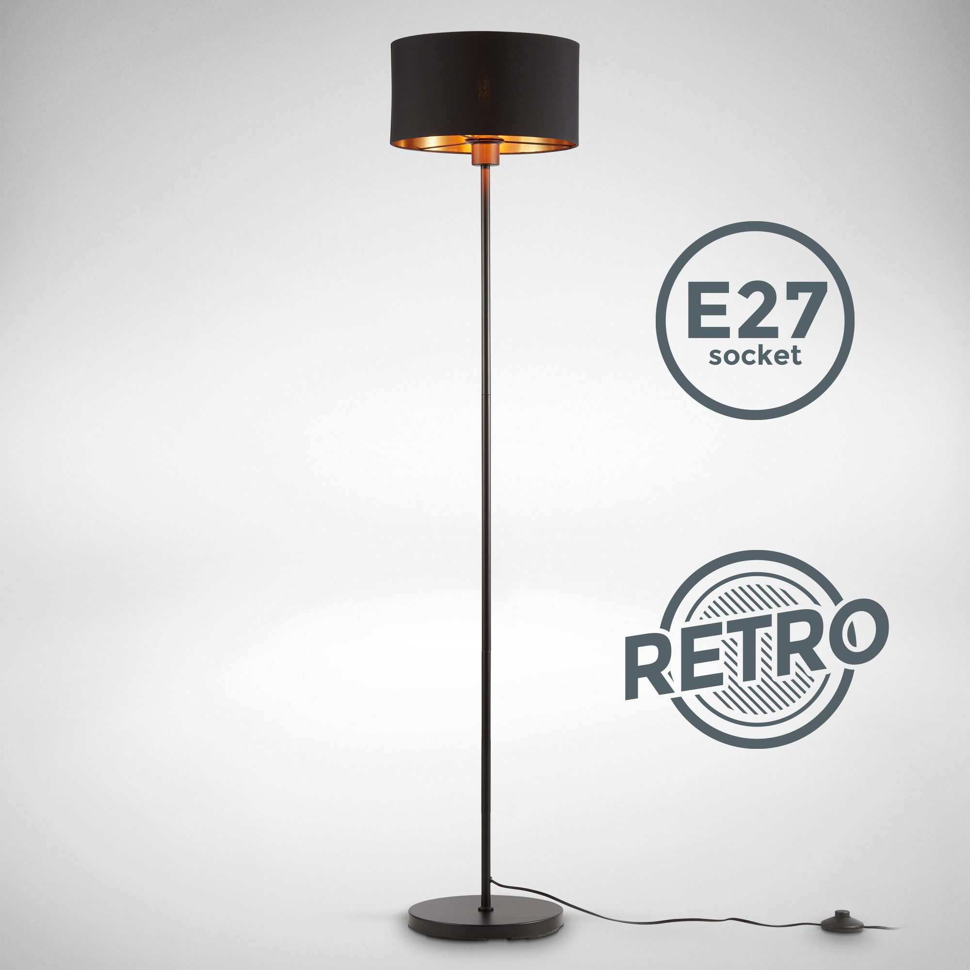 B.K.Licht Stehlampe BKL1417 Stehleuchte Vintage, mit günstig online kaufen