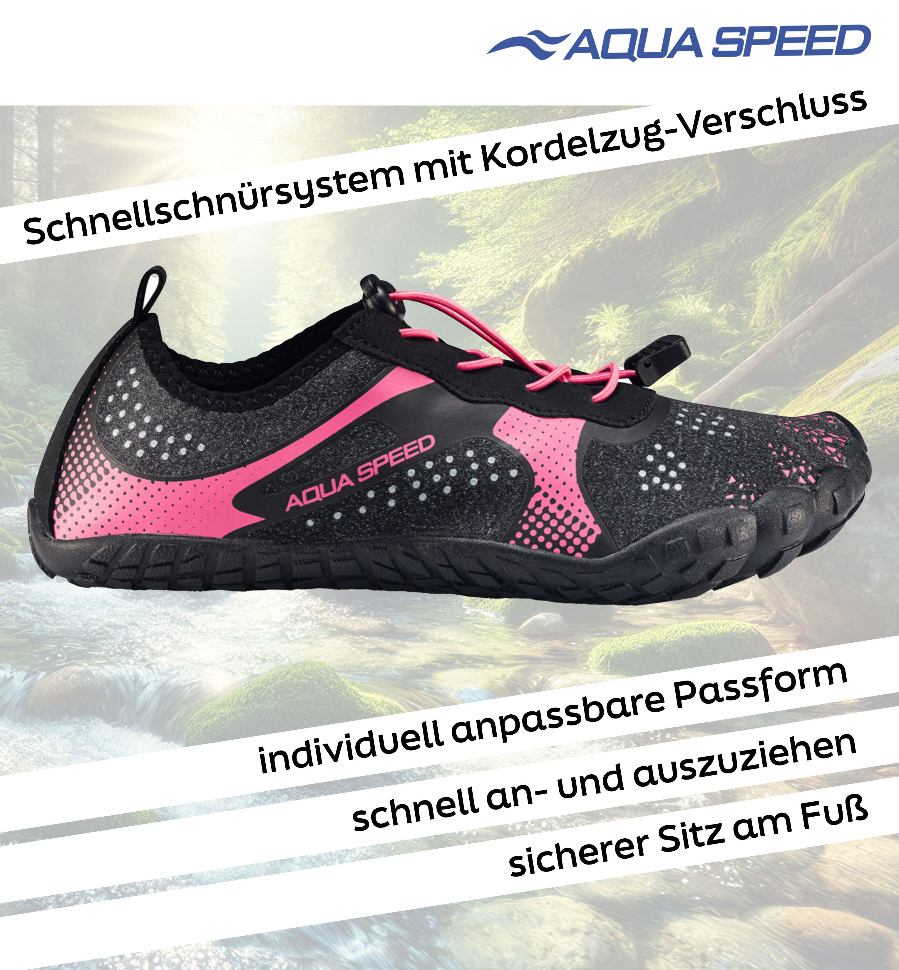 Aqua Speed Nautilus Schwimmschuhe Gr. 39 – Rosa + Handtuch im Set Wasserschuh (Wasserschuhe für Garten, Steg & Strand – praktisch & stabil) Lässt sich einfach reinigen – ausspülen, trocknen, fertig