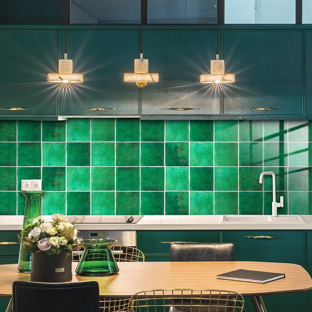 COOL-i ® Fliesenaufkleber, 10 Stück PVC selbstklebende, wasser- und ölabweisend, für Küche, Bad