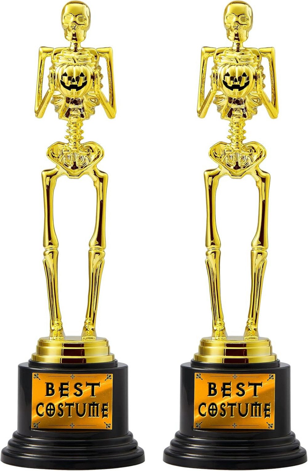 UE Stock Dekoobjekt 2 St Gold Trophäen für Halloween beste Kostüm Skelett Trophäe, ideale Wahl für Halloween-Kostümwettbewerbe