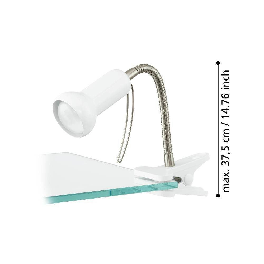 EGLO Klemmleuchte FABIO Klemmspot, exkl. Leuchtmittel E14, mit Klemme, Büro, Ein-/Ausschalter, Leuchtmittel wechselbar, ohne Leuchtmittel, Klemmlampe, Leselampe, Schalter, flexibler Leuchtenhalts, Höhe: 30cm