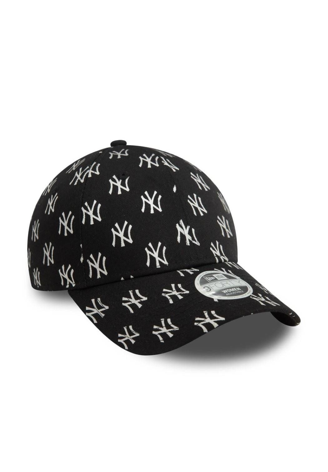 New Era Baseball Cap New York Yankees MLB Womens Metallic Mono Schwarz 9Forty Verstellbare (1-St)