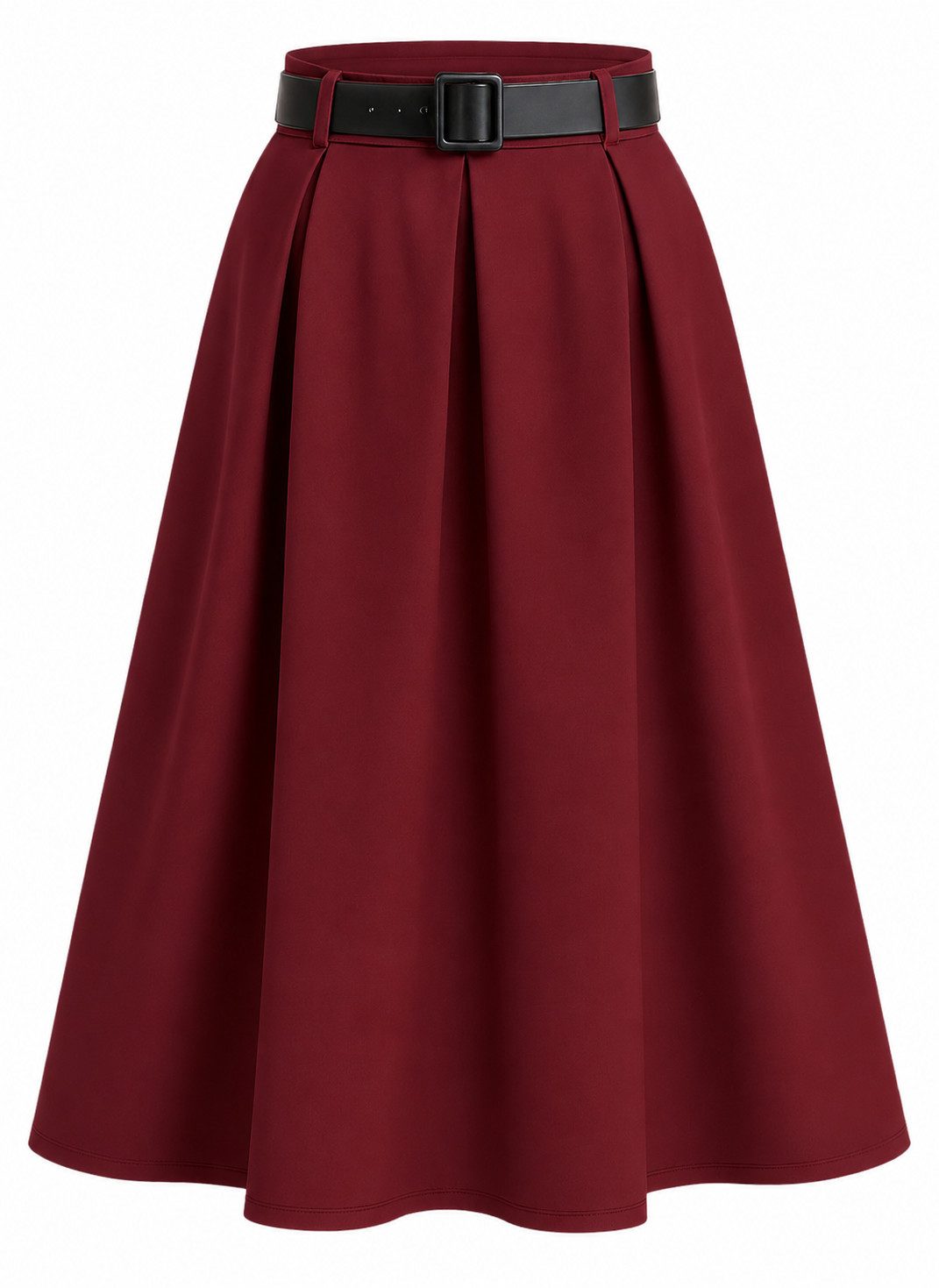 Mississhop A-Linien-Rock A-Linien-Rock Eleganter Faltenrock mit Gürtel – mittellang Gr. 38-40