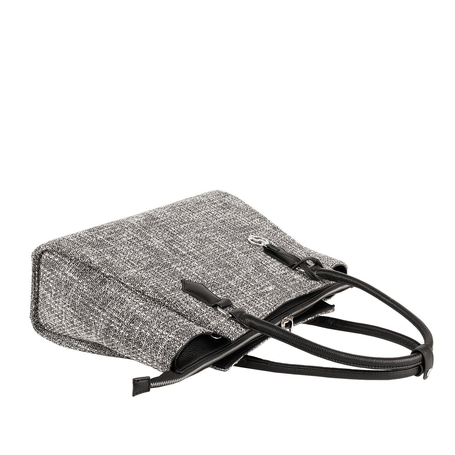 - grau Stoff SOCHA weiß Laptoptasche gewebt herausnehmbar - Caddy robuster Laptopfach Tweed,