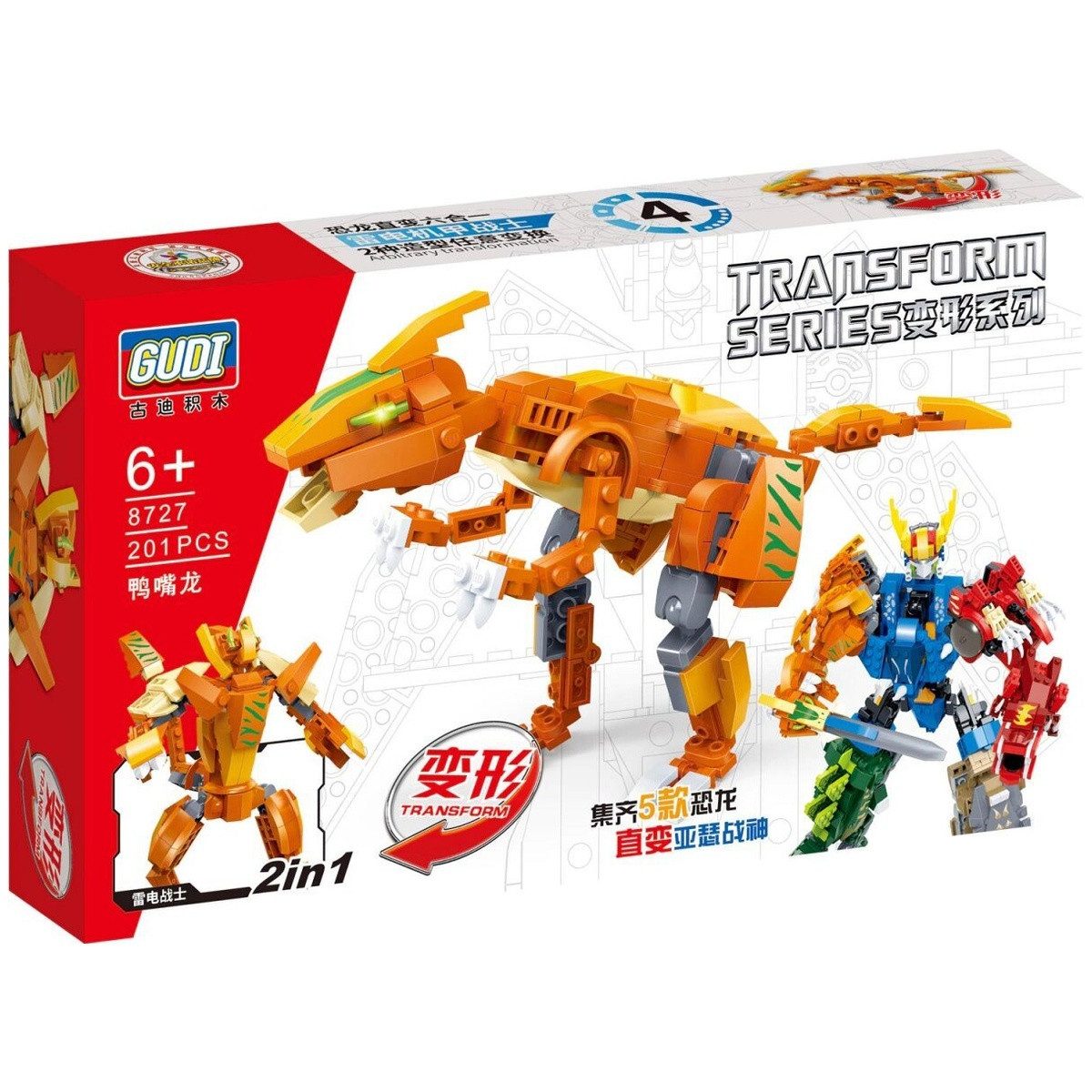 Wisam Gudi 8727 Transform Mecha-Dino Parasaurus Spielbausteine