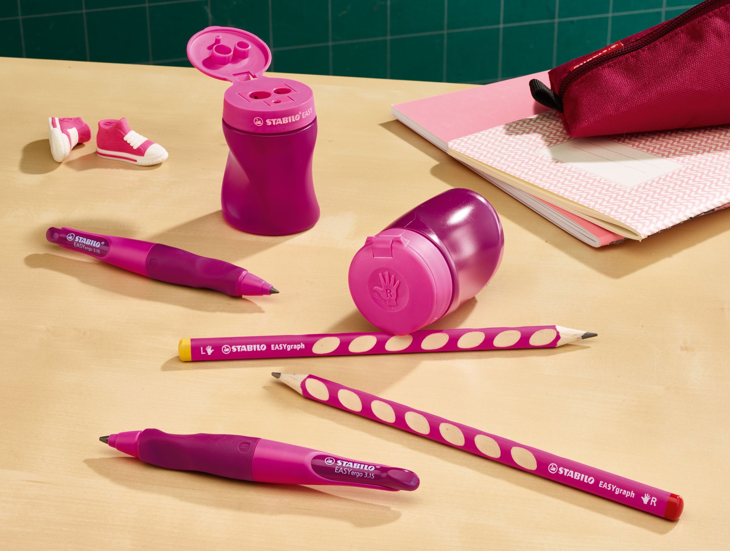 STABILO Anspitzer Dosenspitzer Stabilo Easy Sharpener pink für Rechtshänder