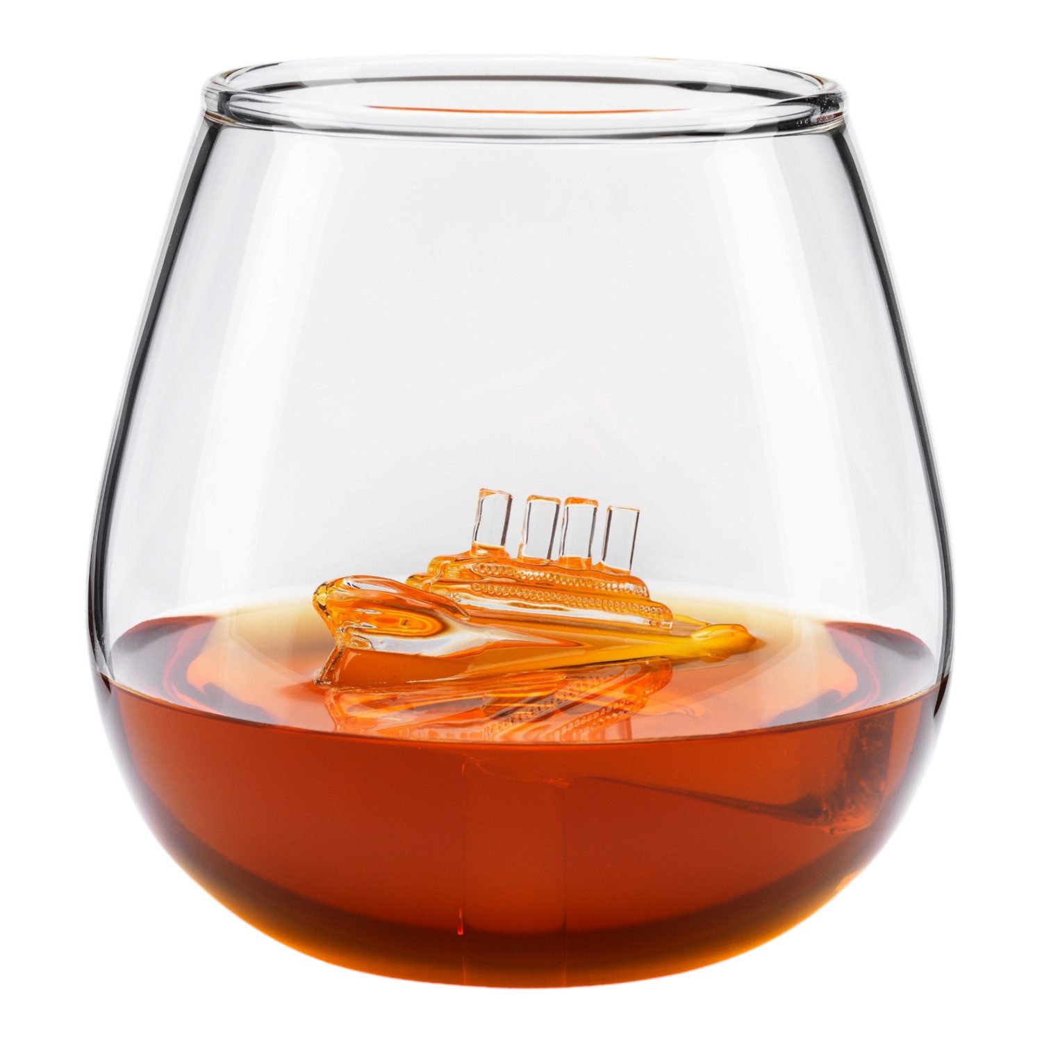 Glas Sinkendes Schiff im Glas - Maritimes Trinkglas
