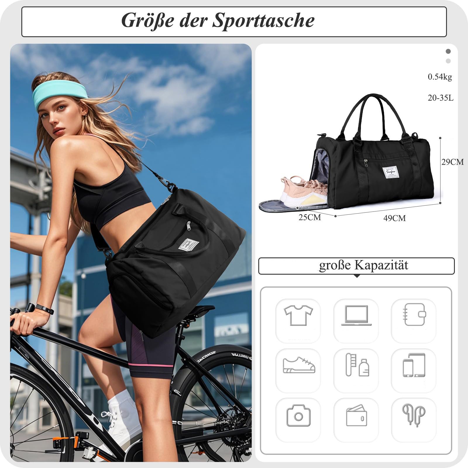 Forrlite Reisetasche Sporttasche wasserdicht Handgepäck-Taschen mit günstig online kaufen
