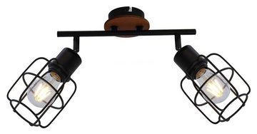 Globo Deckenstrahler WILLA, Schwarz, Breite 30 cm, 2-flammig, Metall, ohne Leuchtmittel, Deckenlampe