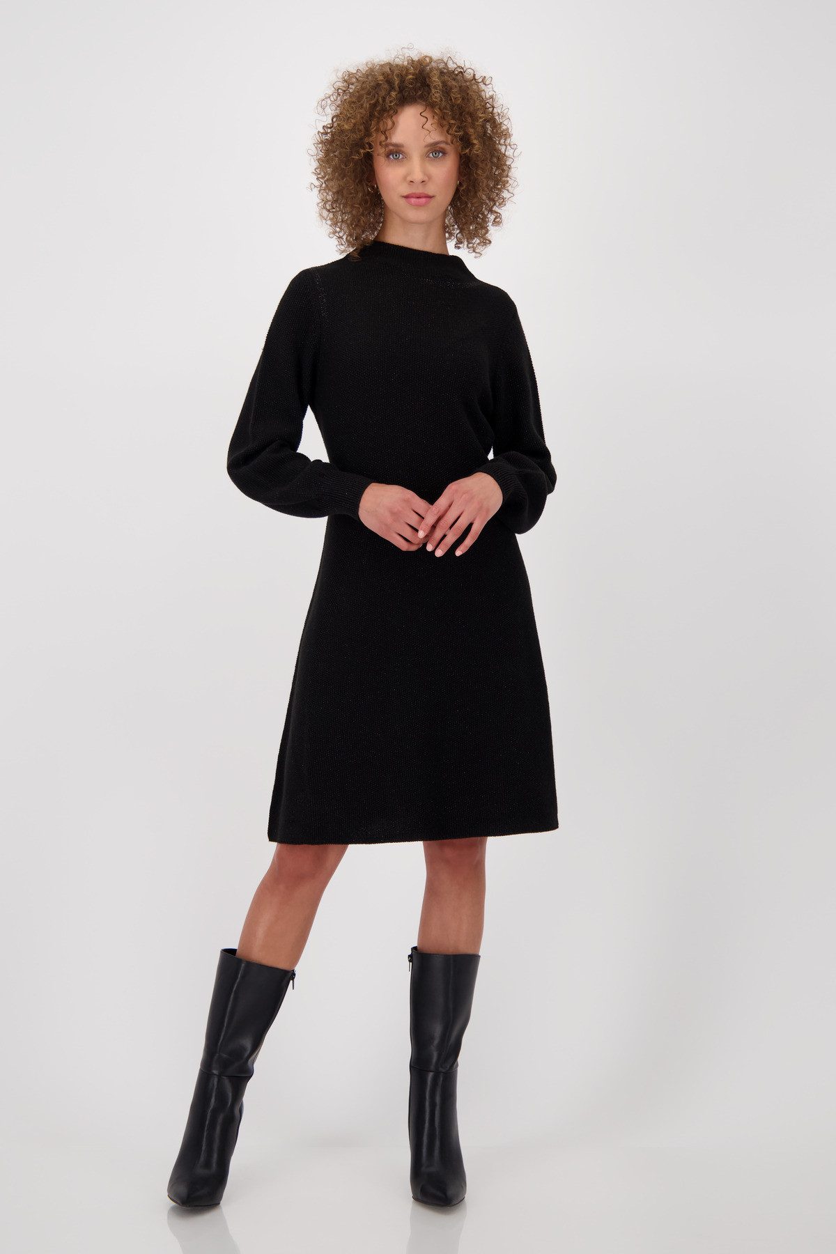 Monari Strickkleid Kleid Strick Lurex 92cm Mit Rundhalsausschnitt