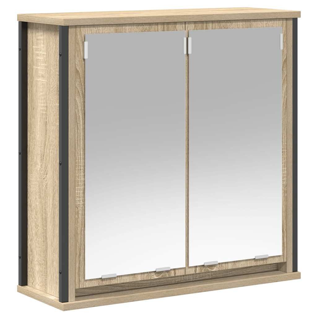 vidaXL Badezimmerspiegelschrank Bad-Wandschrank mit Spiegel Sonoma-Eiche 60x21x60 cm (1-St)