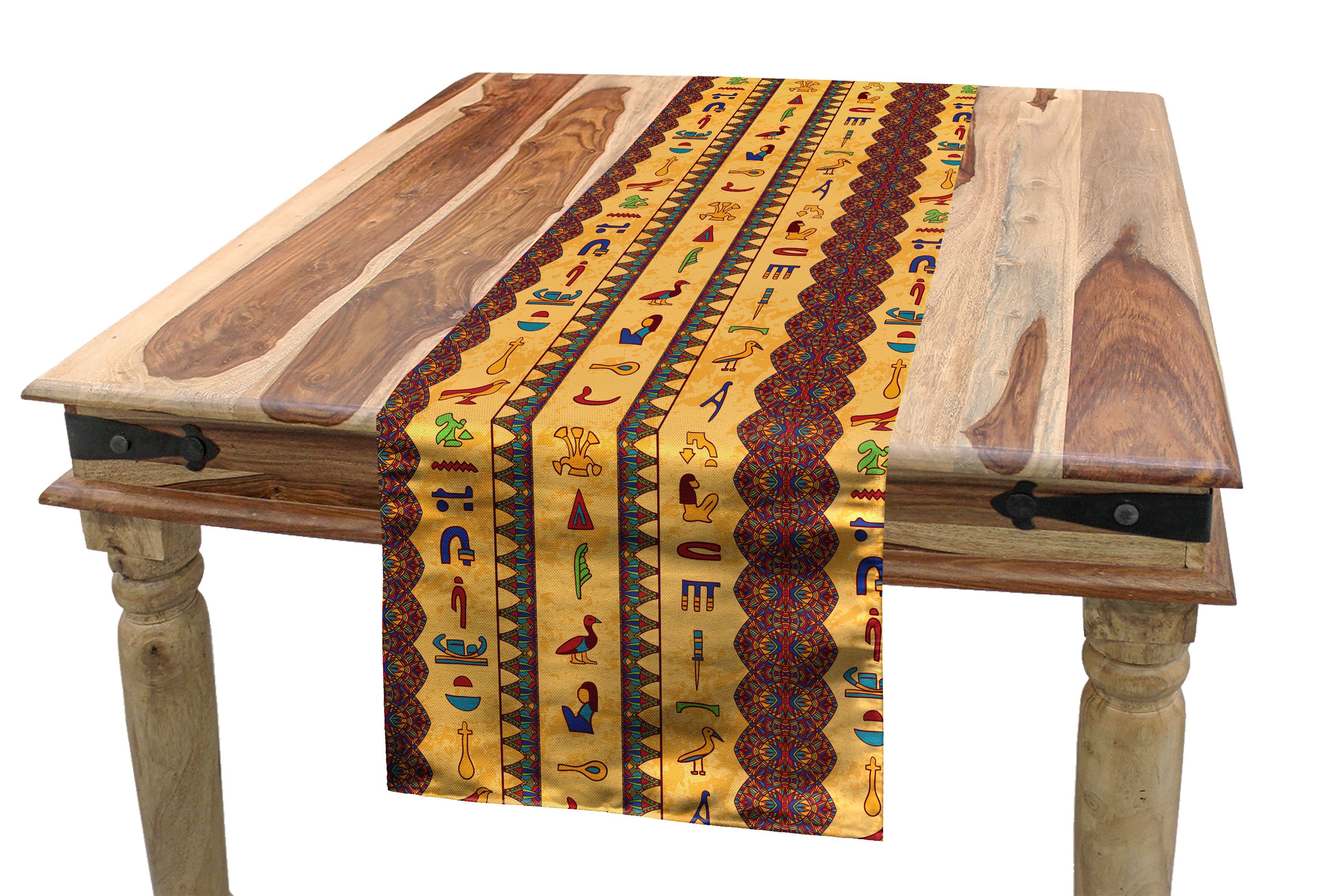 Abakuhaus Tischläufer Esszimmer Küche Rechteckiger Dekorativer Tischläufer, ägyptisch Hieroglyphs