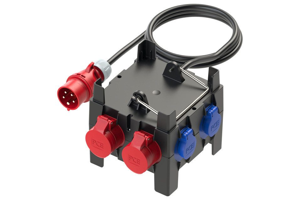 UNITEC Unitec Stromverteiler mit 2x CEE Steckdosen & 5x CEE-Adapterkabel