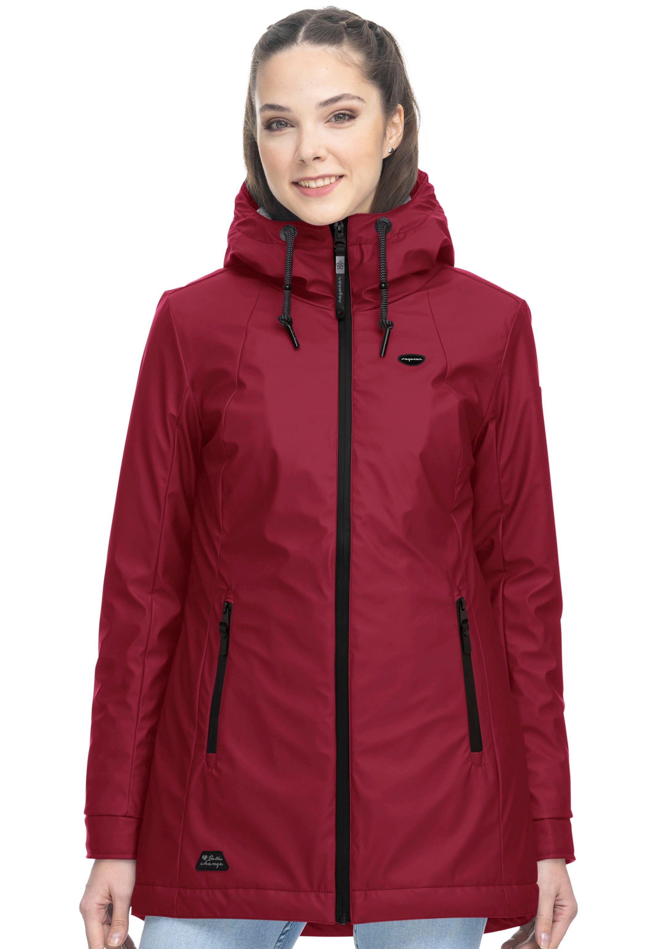 Wasserabweisender Ragwear Regenparka O red ZUZKA Regenjacke RAINY