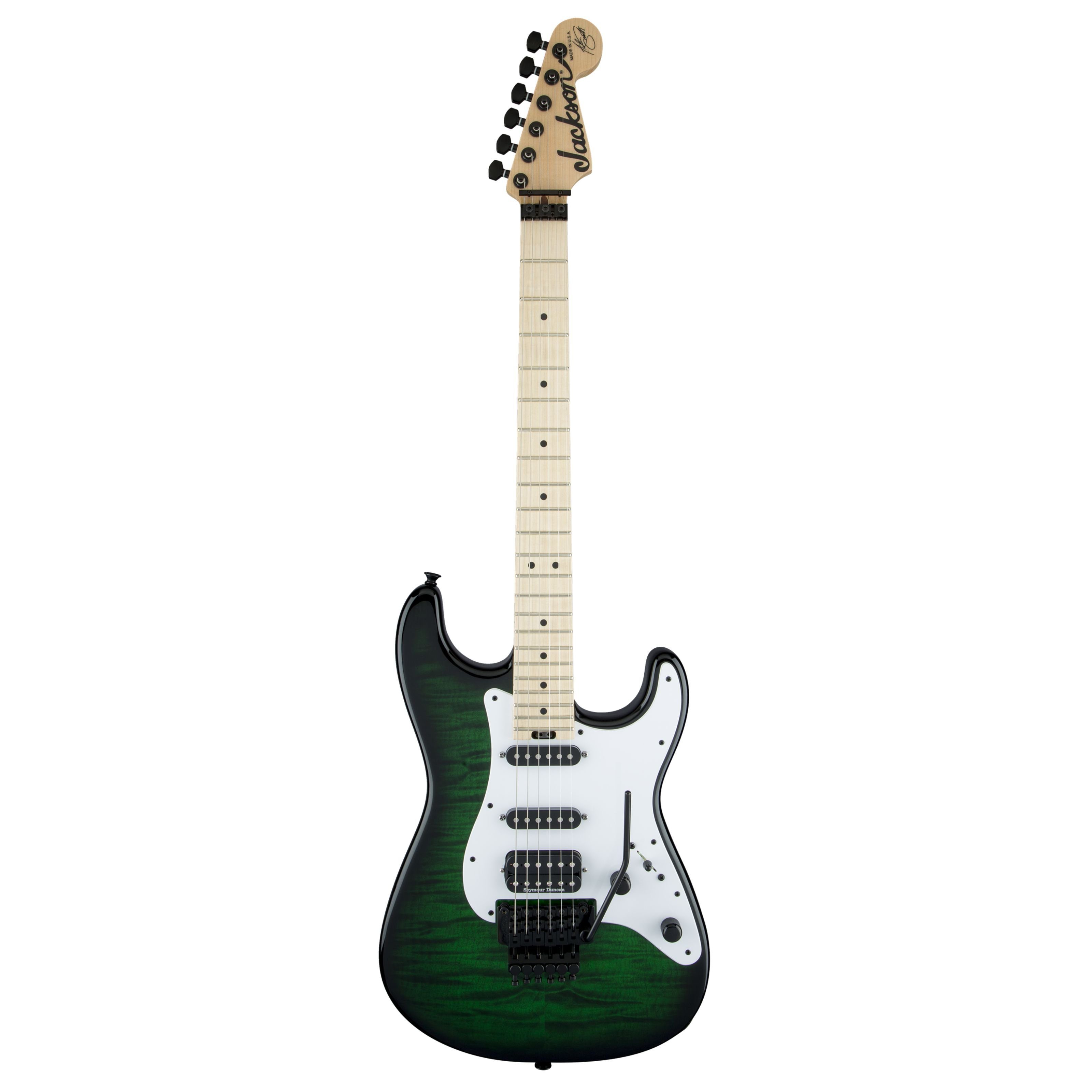 Jackson Spielzeug-Musikinstrument, USA Signature Adrian Smith San Dimas SDQM MN Transparent Green Burst - | Musikspielzeug