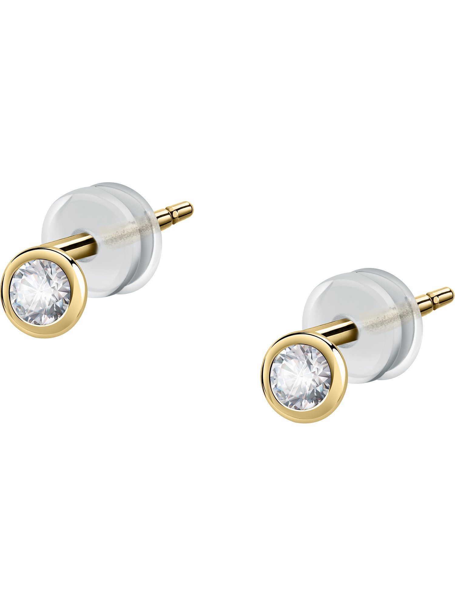 FAVS Paar Ohrstecker FAVS Damen-Ohrstecker 375er Gelbgold 2 Zirkonia