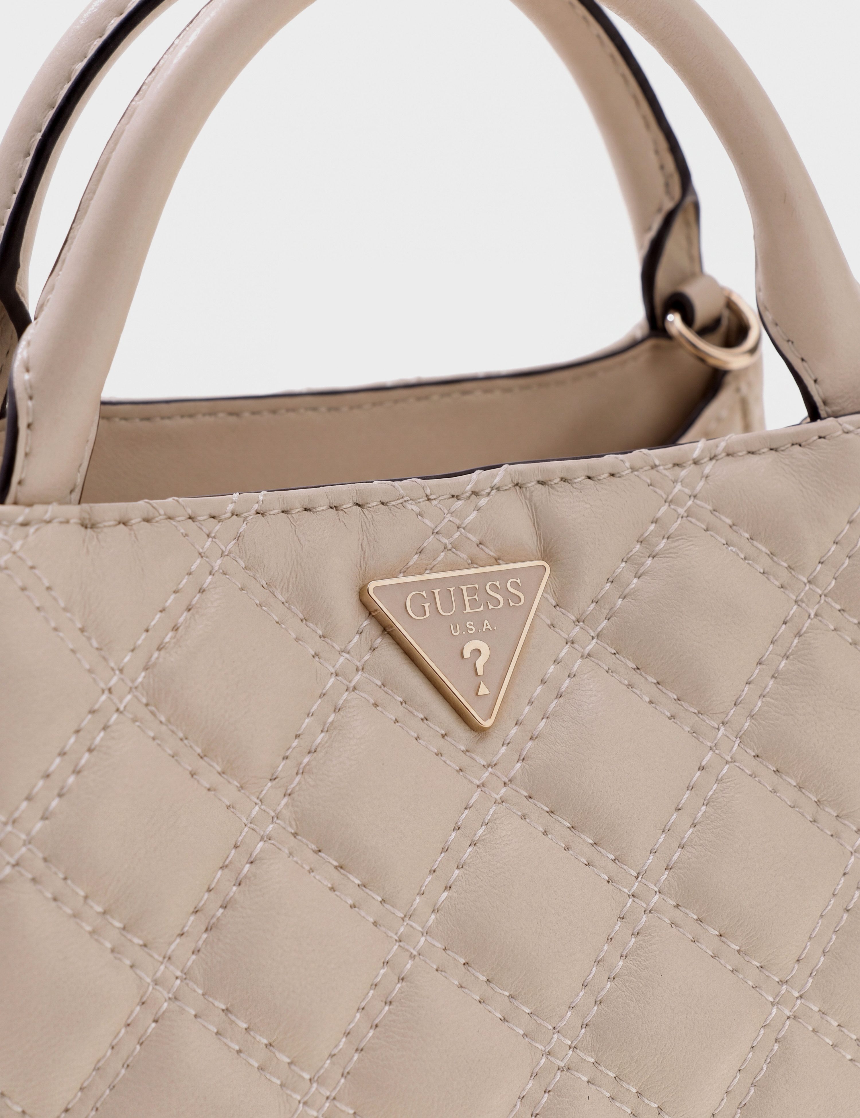 Guess Schultertasche JULIET MINI SATCHEL, Damen Henkeltasche, Umhängetasche mit edlem Dreieckslogo – Bild 5 von 5
