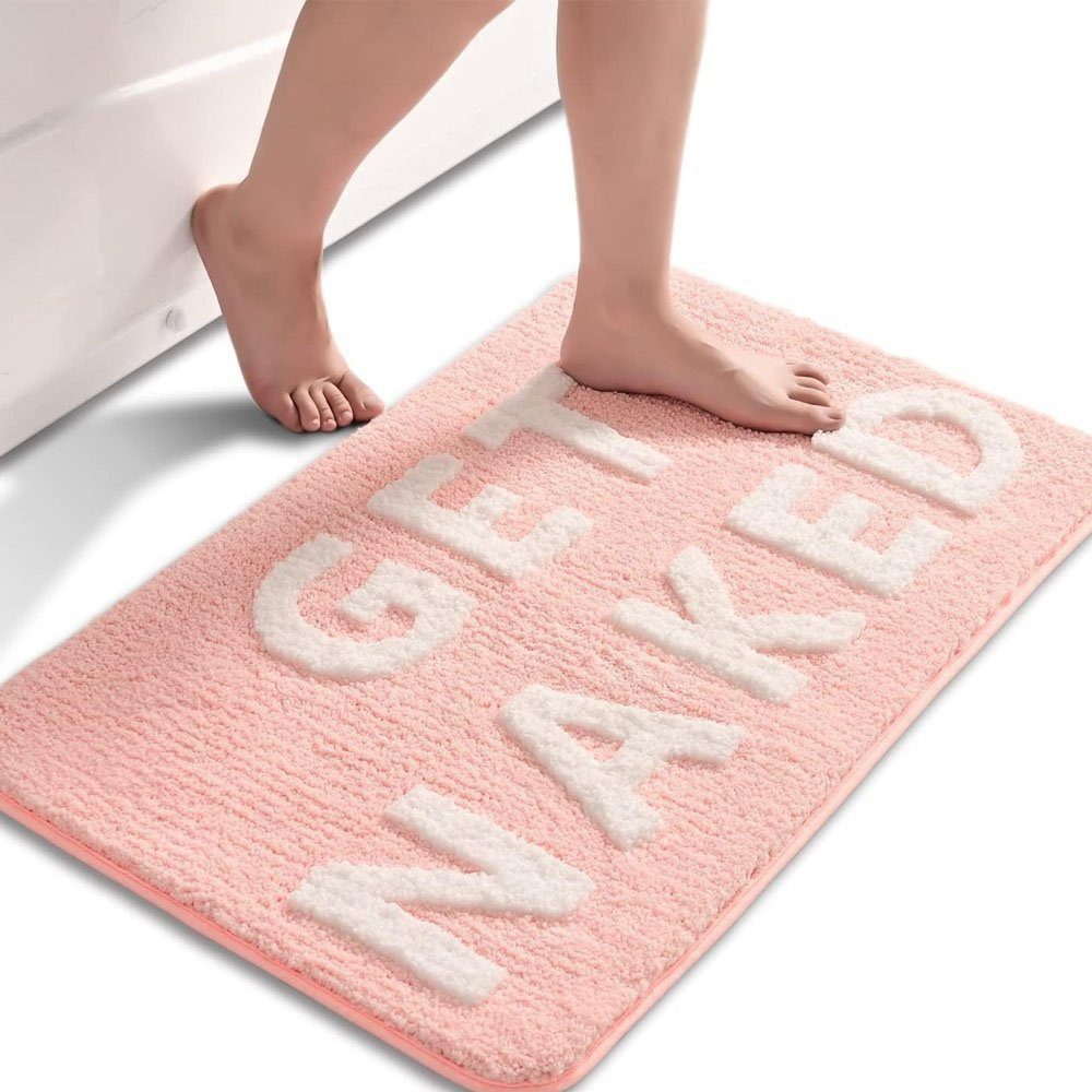 FELIXLEO Fußmatte Badezimmerteppich rutschfest Waschbar Badteppich Rosa 50 günstig online kaufen