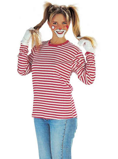 Metamorph T-Shirt Ringelpulli Langarm rot-weiß Klassische Ringelware für Karnevalsclowns, Matrosen oder Riesenbabys