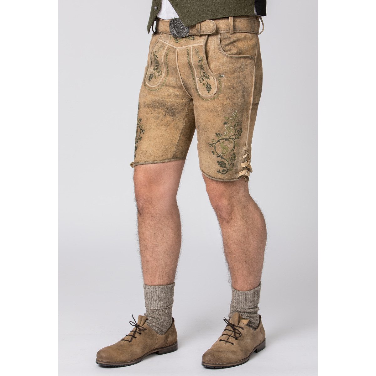 Stockerpoint Trachtenlederhose Girgl Herren (1-tlg) Trachtenlederhose, Trachtenhose, Bayerische Lederhose, Oktoberfest – Bild 4 von 5
