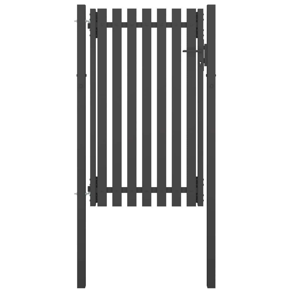 Gartentor 100 x 150 cm Gartentor Stahl 1x2 m Anthrazit Metall Tür Gartentür Absc