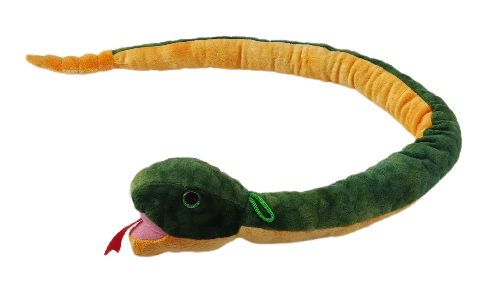 soma Kuscheltier Plüschtier Plüschschlange XXL120cm Grün Gelb Anaconda Plüsch-Schlange (1-St), Super weicher Plüsch Stofftier Kuscheltier für Kinder zum spielen