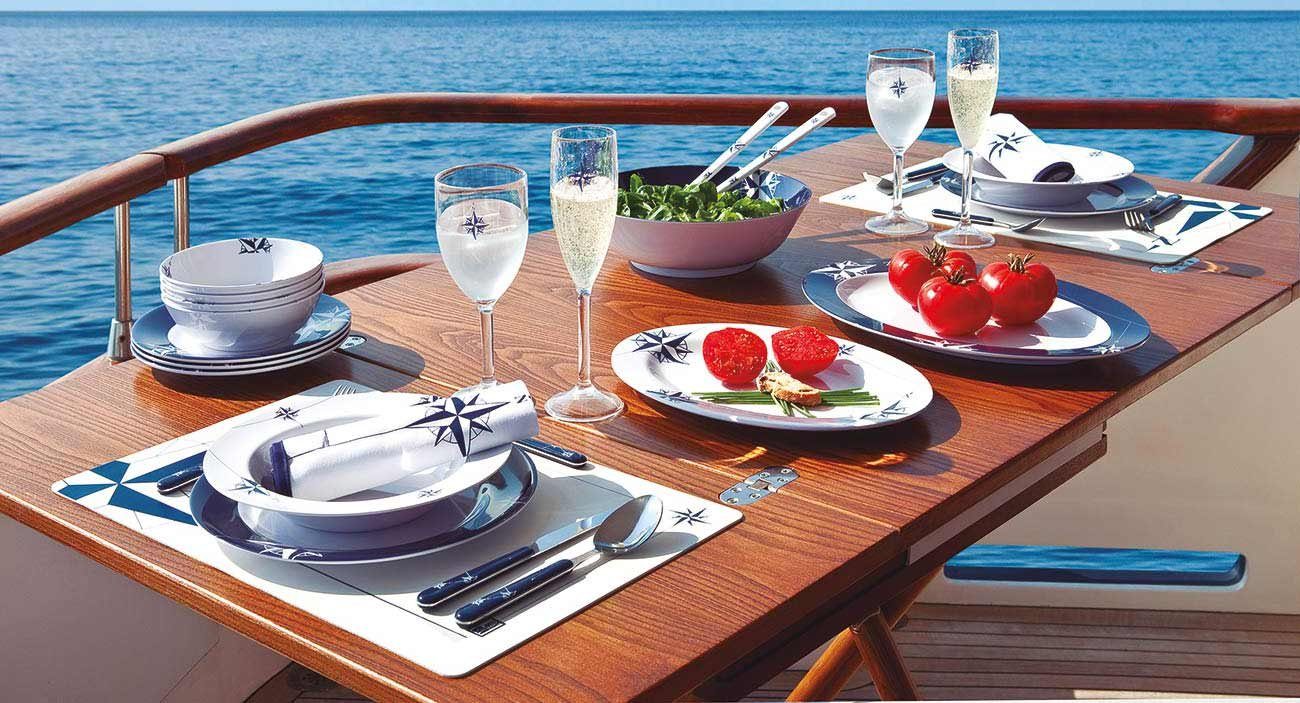 "Only Tragetasche incl. Northwind Geschirr-Set Eat", Geschirr teilig, Maritimia Set 63