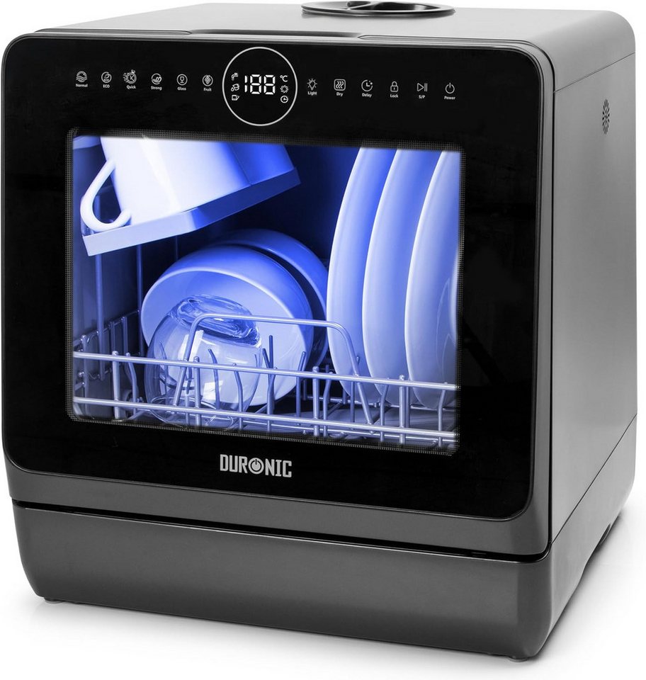 Duronic Tischgeschirrspüler DW5, BK Spülmaschine, Mini Geschirrspüler für bis 4 Personen