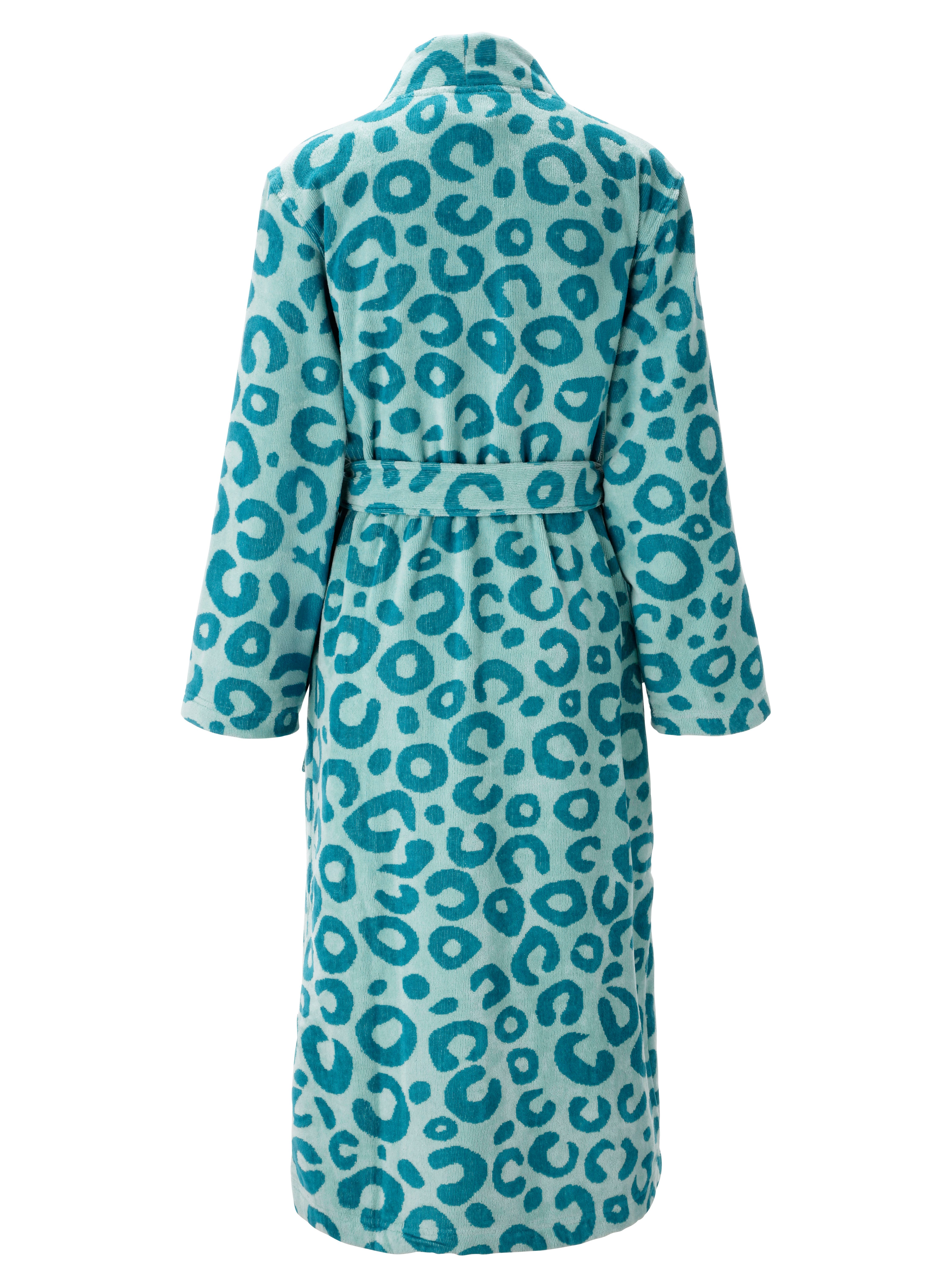 OTTO home Unisex-Bademantel Anna Leo, ideal für Sauna & Spa, Hotelbademantel, Morgenmantel, Langform, Walkfrottee, Kimono-Kragen, Gürtel, für Damen & Herren, mit Taschen, S-3XL, trendiger Animal Print