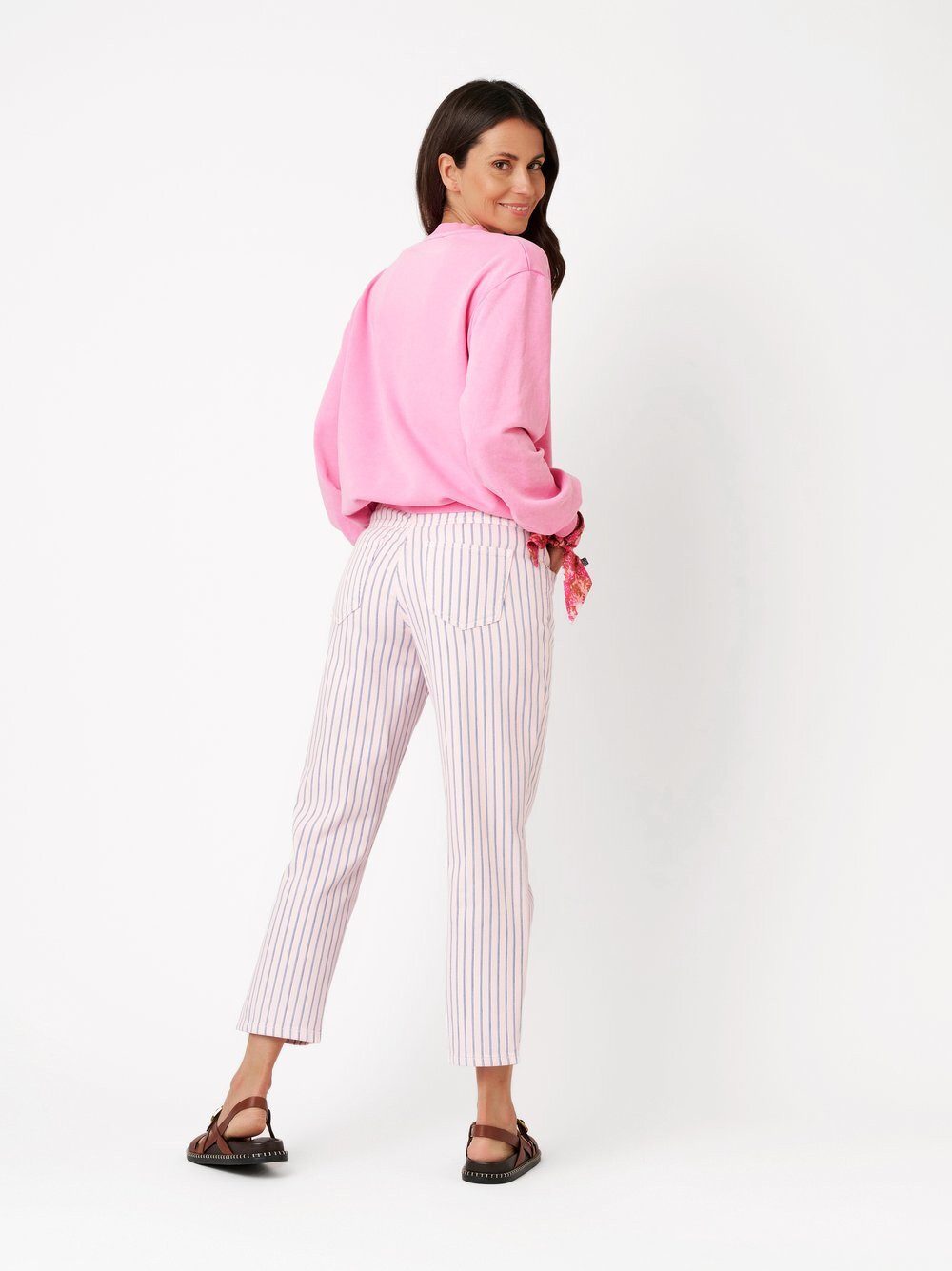 TONI Straight-Jeans Liv 7/8 mit Streifen