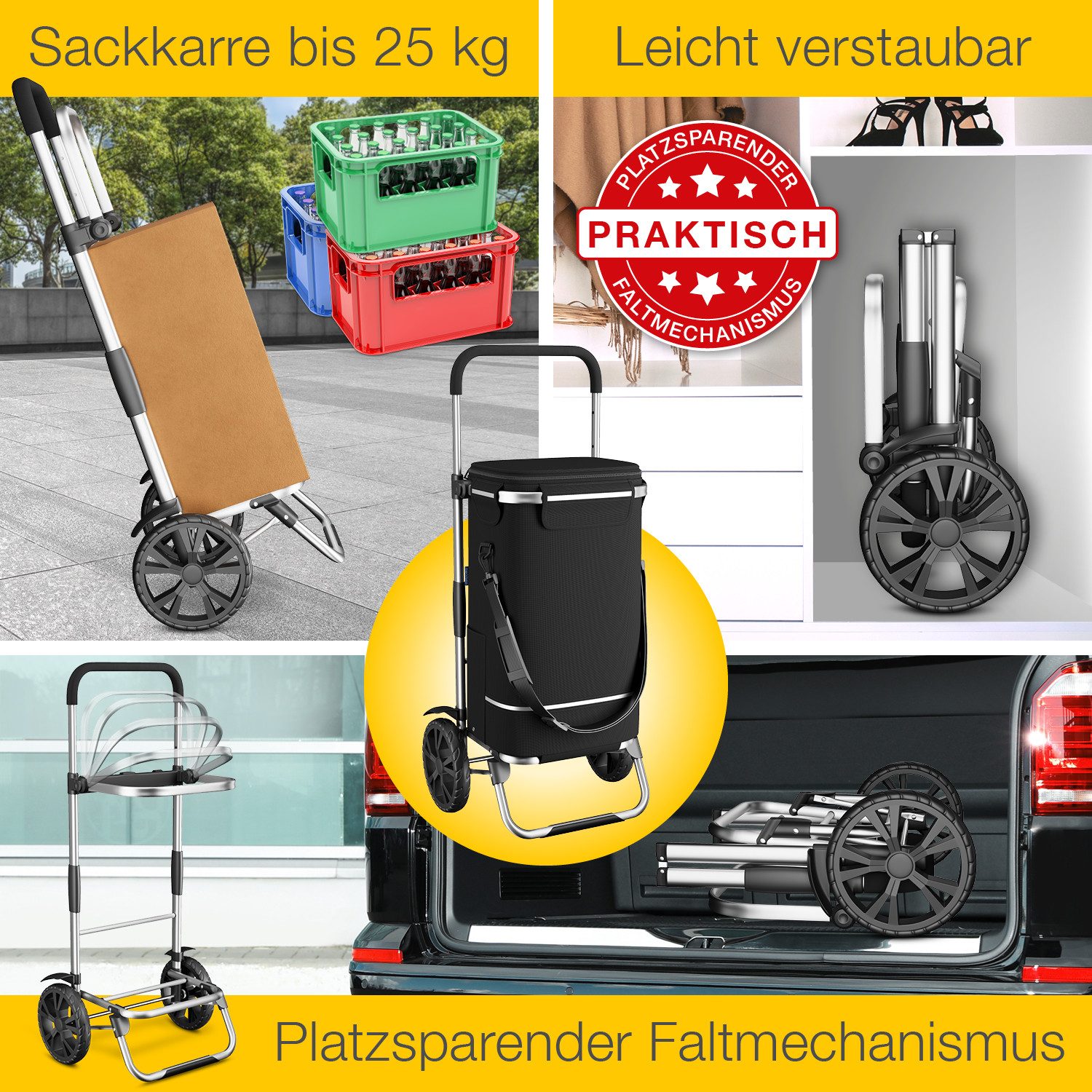 ELONEO Einkaufstrolley mit XXL-Kühlfach & praktischem günstig online kaufen