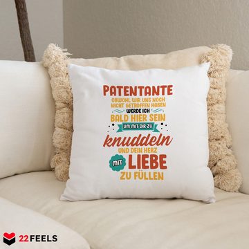 22Feels Dekokissen Du Wirst Patentante Schwangerschaft Geschenk Frauen Deko Damen Spruch, Deko mit Persönlichkeit