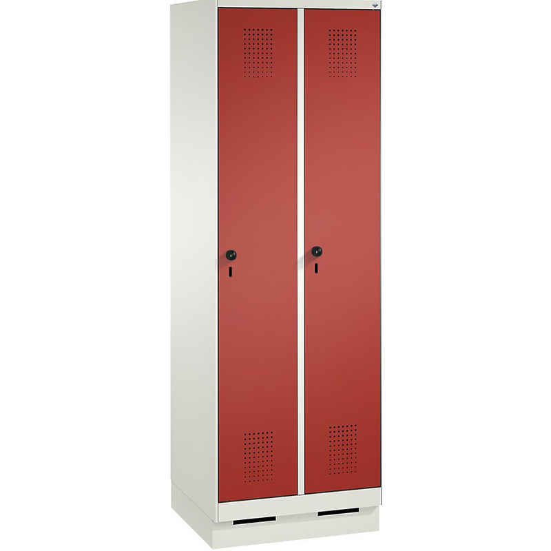 C+P Garderobenschrank Breite: 600 mm x Tiefe: 500 mm x Höhe: 1800 mm feuerrot