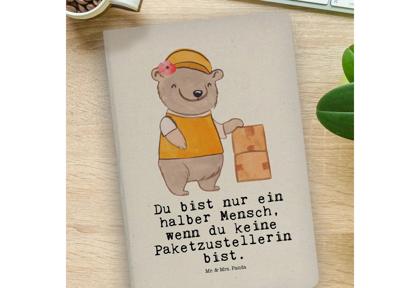Thumbnail - Mr. & Mrs. Panda Notizbuch Paketzustellerin Herz - Transparent - Geschenk, gut gelaunt, Arbeitsk Mr. & Mrs. Panda, Bezau...