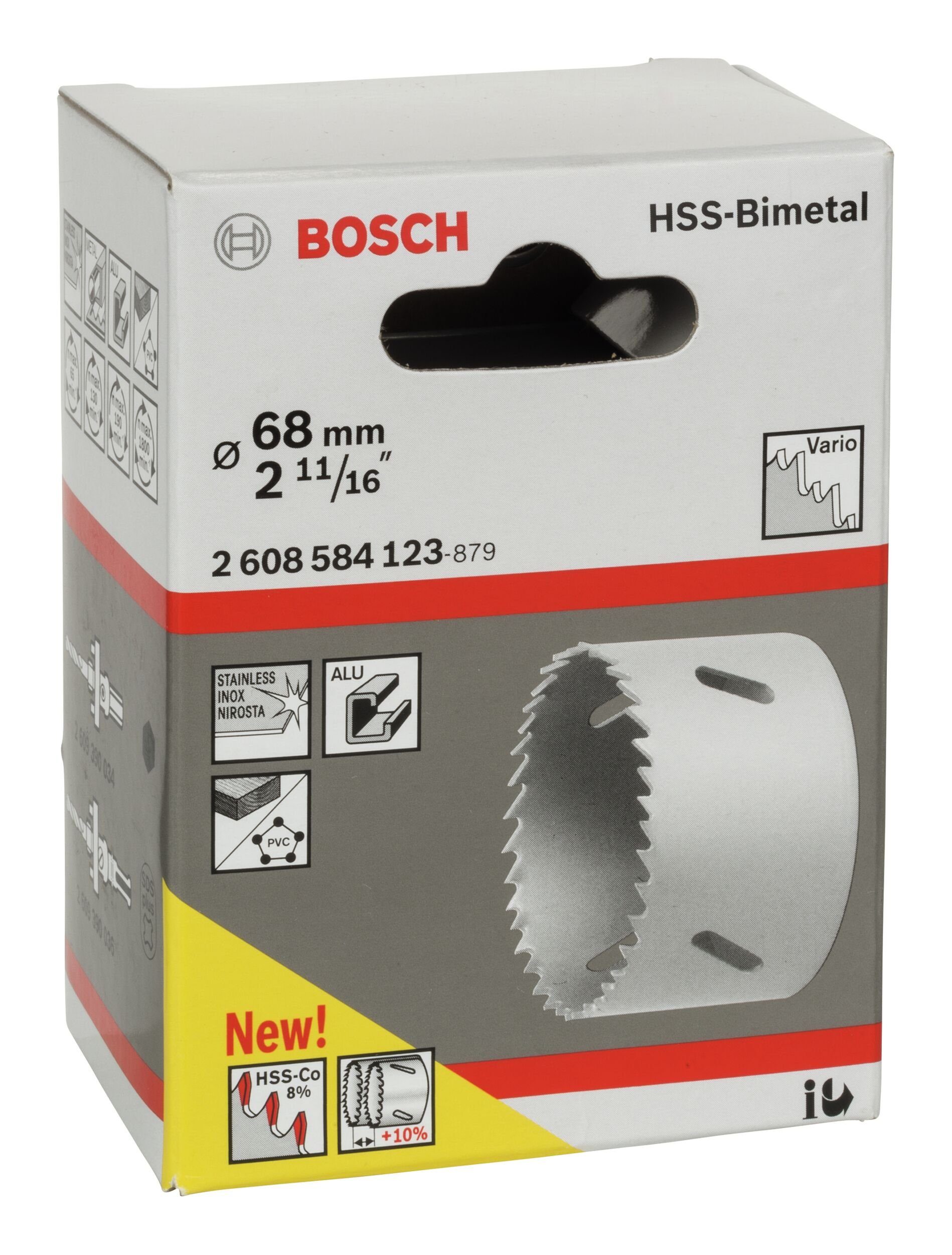 68 / HSS-Bimetall für 2 11/16" Standardadapter Ø BOSCH mm, - Lochsäge,