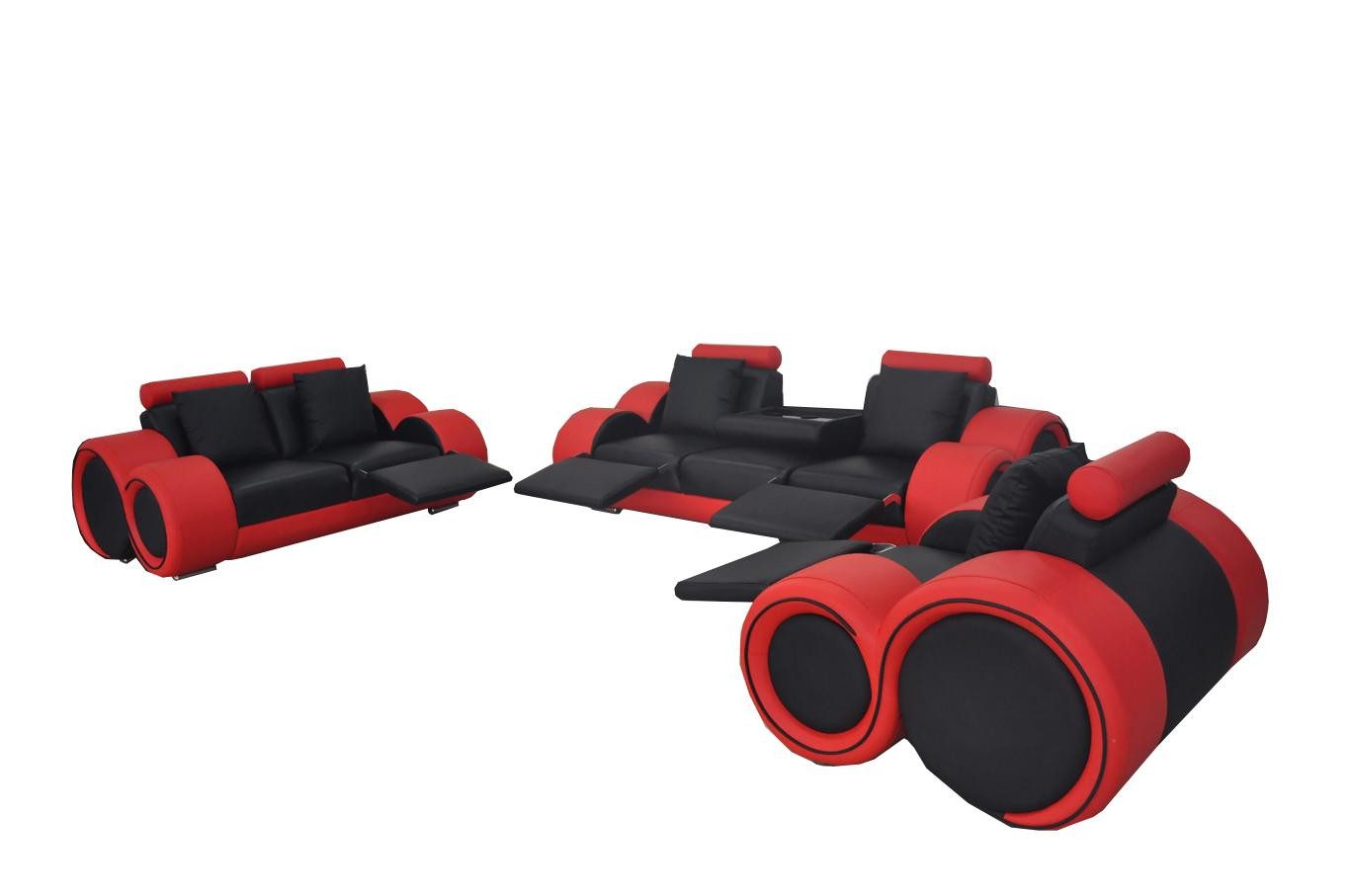 JVmoebel Polstergarnitur Elegantes Sofa-Set mit USB-Anschlüssen und hochwertiger Polsterung, (Sofagarnitur 3+2+1 A1163D), Made in Europa