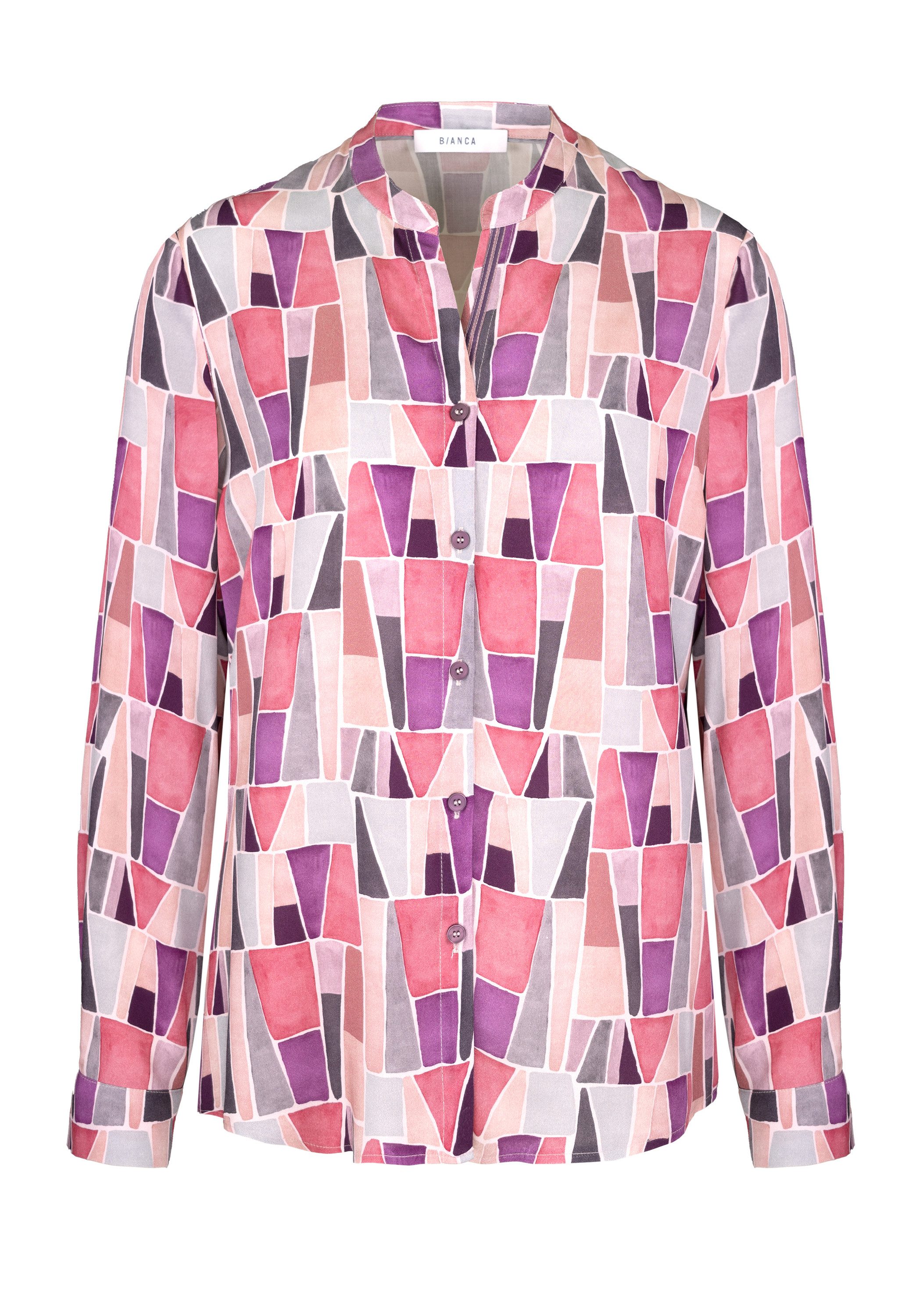 bianca Druckbluse ALINA mit modischem grafischen Dessin in Trendfarben