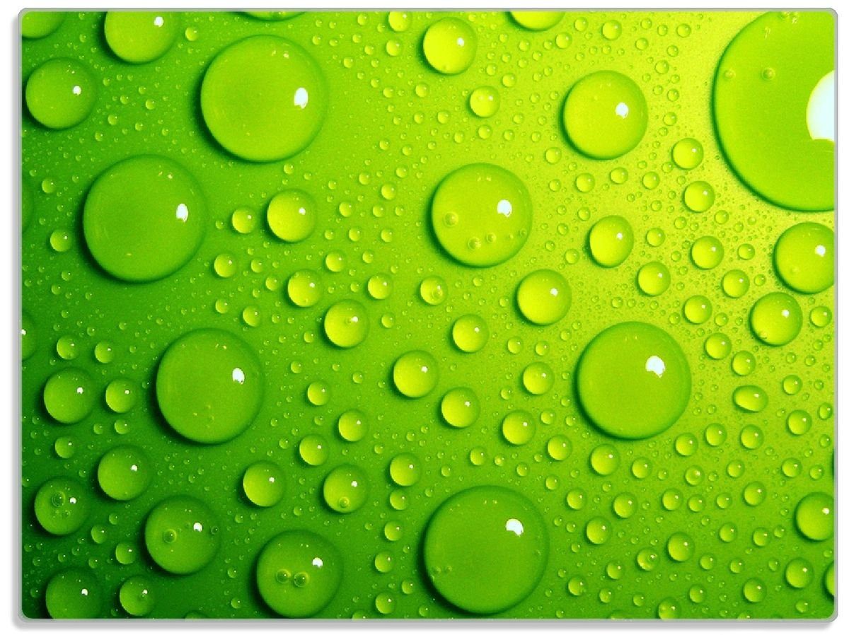 ESG-Sicherheitsglas, auf Wallario 1-St), (inkl. 4mm, Schneidebrett Grün, 30x40cm rutschfester Wassertropfen Gummifüße