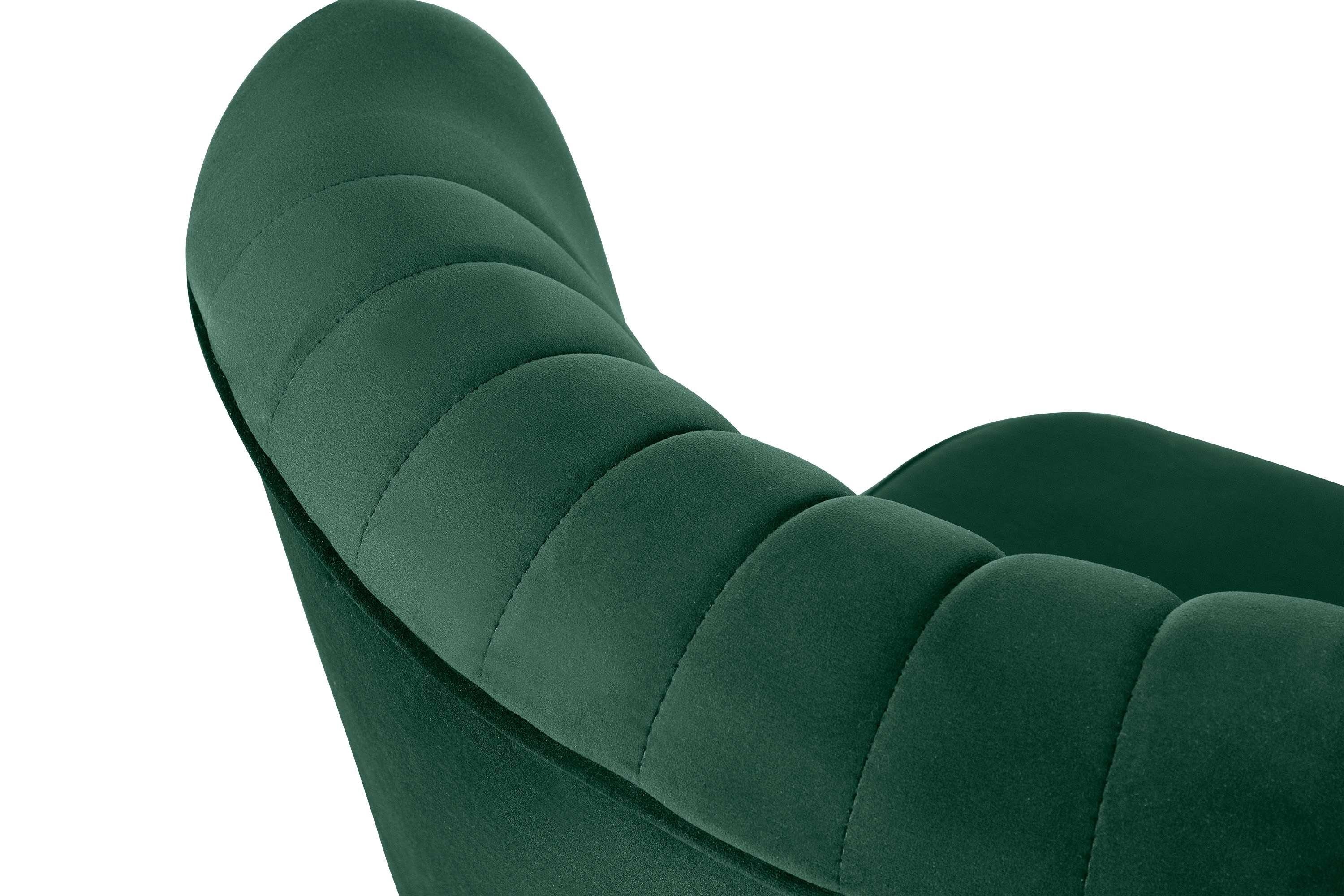 Sessel, an dunkelgrün aus Cocktailsessel Beinen hohen auf DUCO dunkelgrün/buche Konsimo der Rückenlehne, Buche Ziernaht |