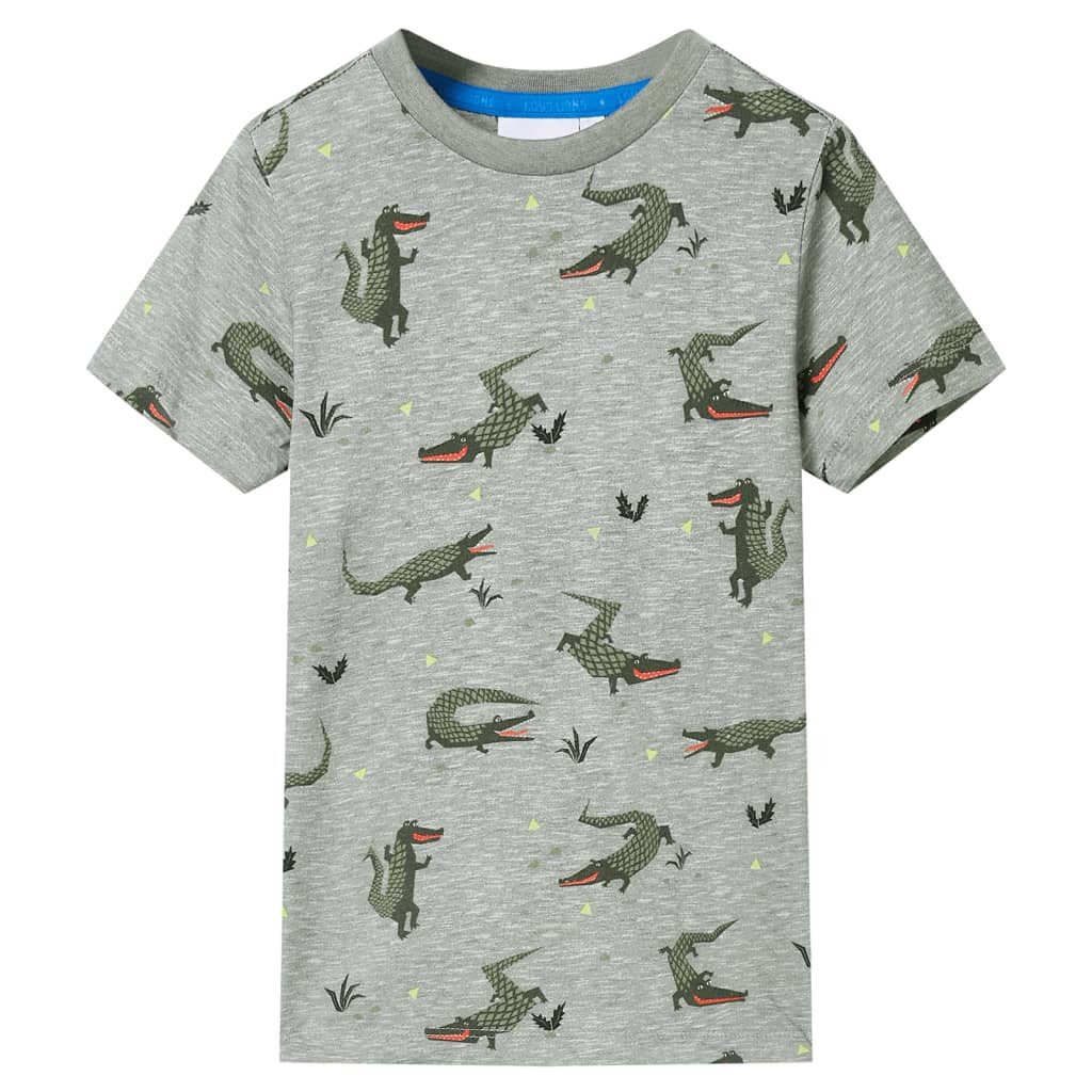 T-Shirt Kinder-T-Shirt Helles Khaki Melange 116