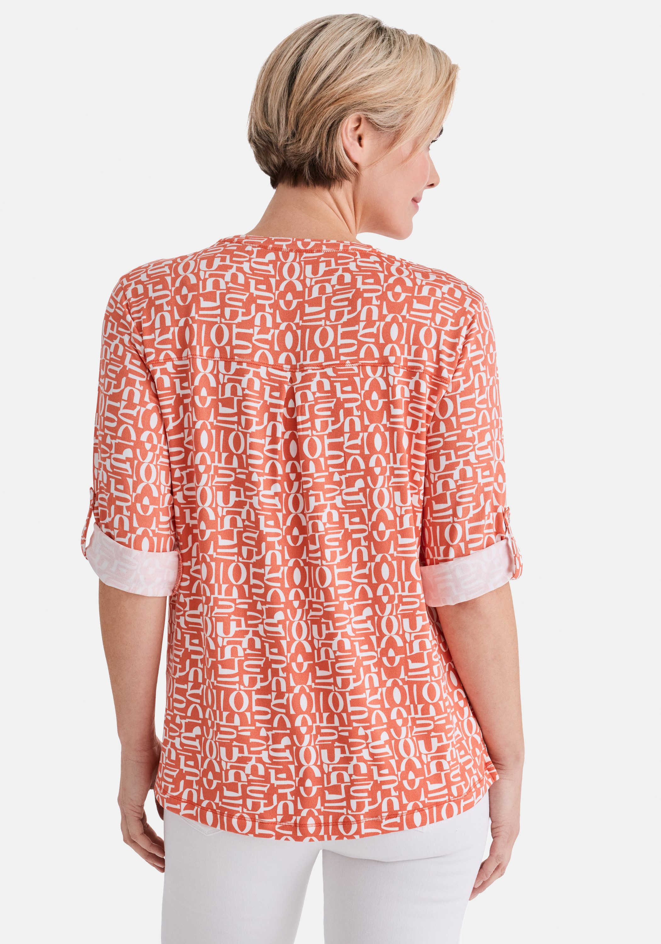 STOOKER WOMEN 3/4-Arm-Shirt MARIE Print Shirt Bluse 3/4-Arm Regular Fit Shirt Bluse Baumwolle Shirt Knopfleiste für Damen