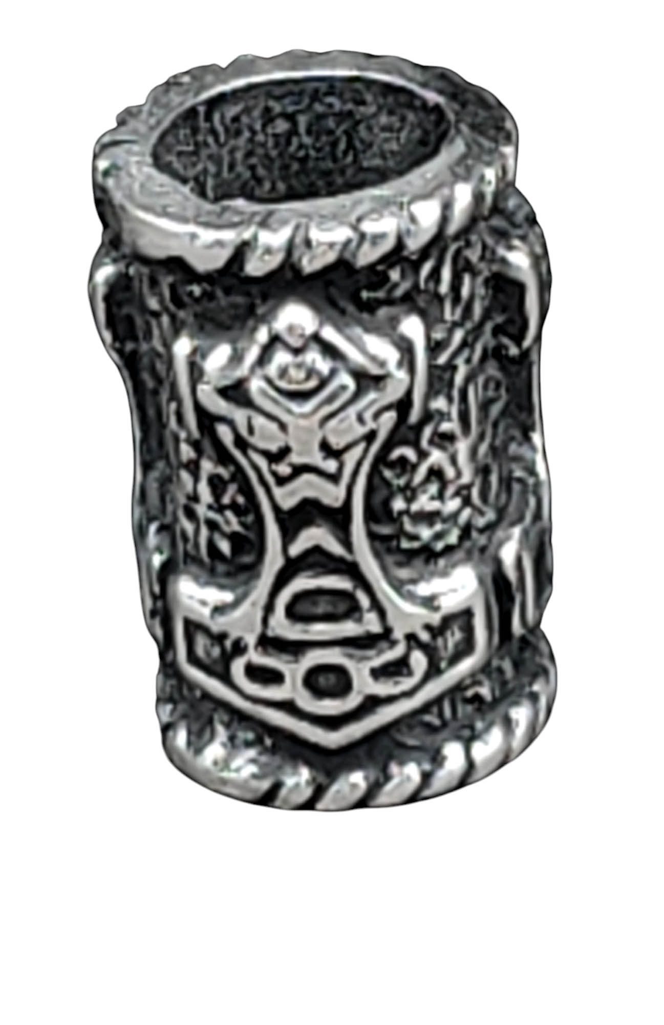 Kiss of Leather Diadem Bartperle Silber 925 Thorshammer Wikinger Bartschmuck Bart Thorhammer