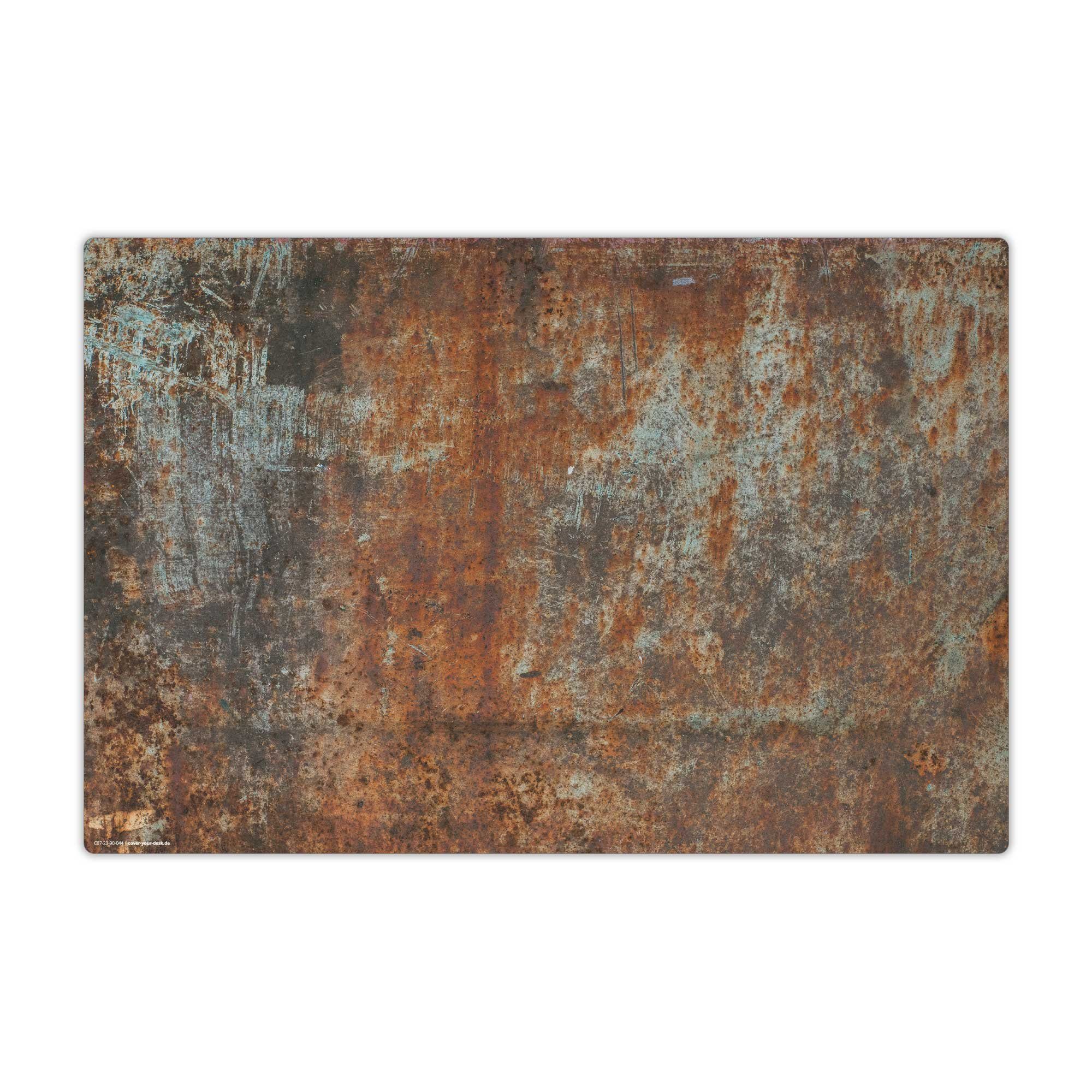 cover-your-desk.de Schreibtischunterlage abwaschbar - Stahlplatte Industrial - premium Vinyl - Made in Germany, (abwischbar)
