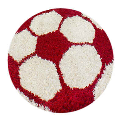 Kinderteppich für Spiel-Kinderzimmer Fußball-Design für Jungs und Mädchen, Ayyildiz Teppiche, Rund, Höhe: 30 mm
