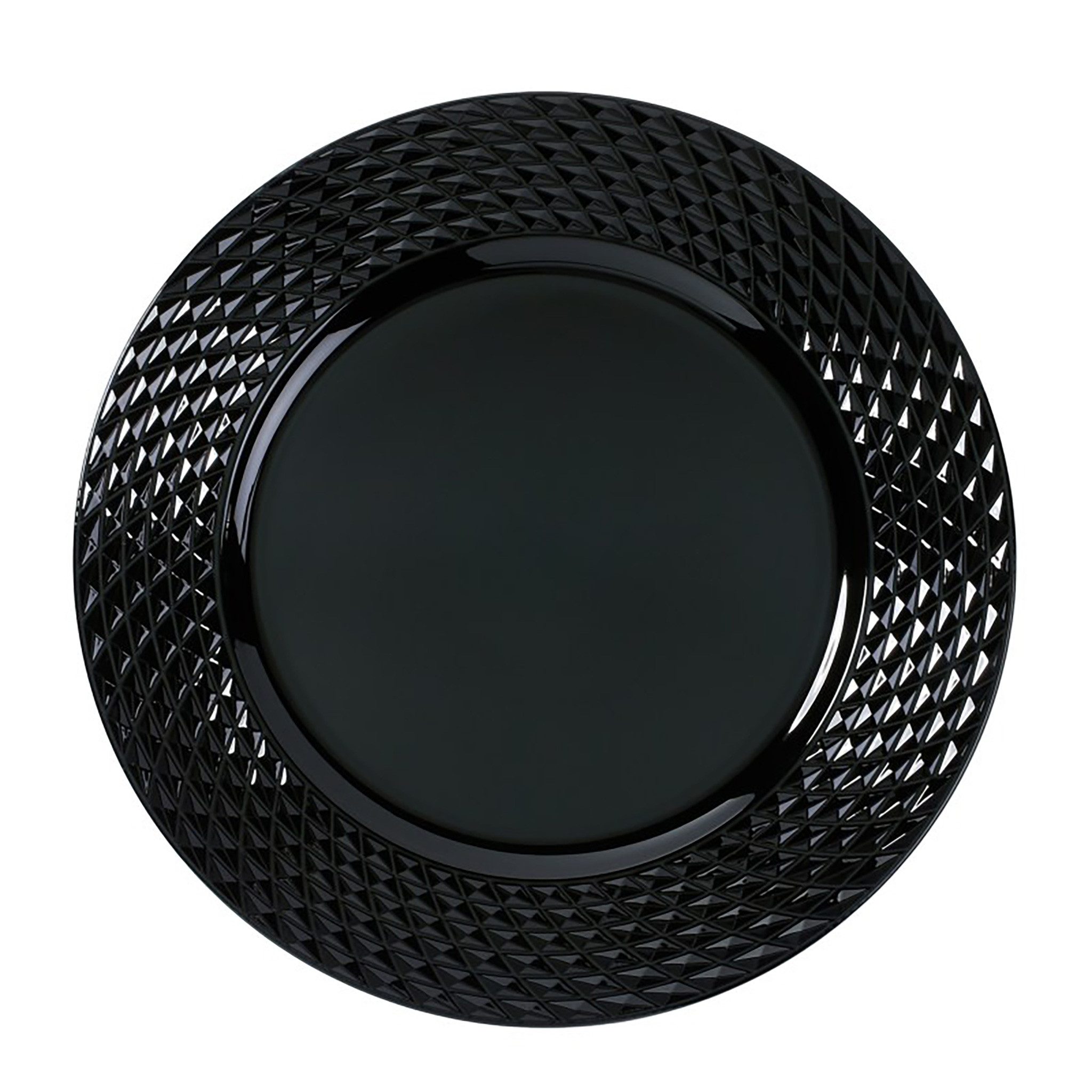 MAGIC by Inge Dekoteller, Dekoteller 33cm Kunststoff Rauten - Schwarz