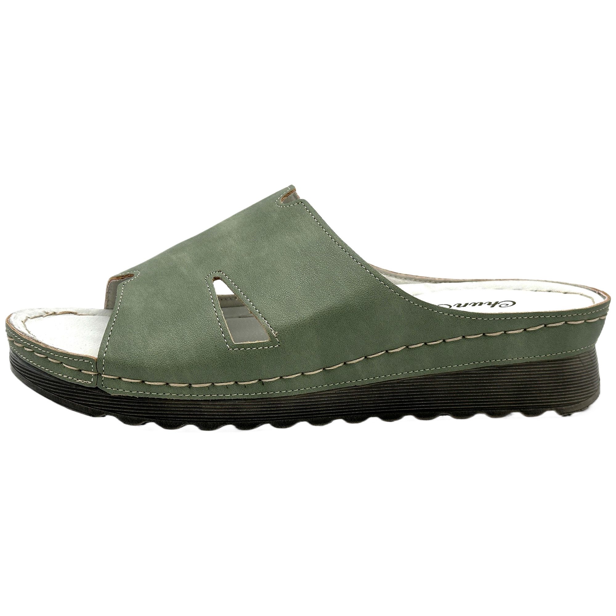 Nowaland Moderne Damen-Pantoletten mit Komfort-Sohle und Cut-Out-Design Pantolette leichte Plateausohle, komfortable Passform